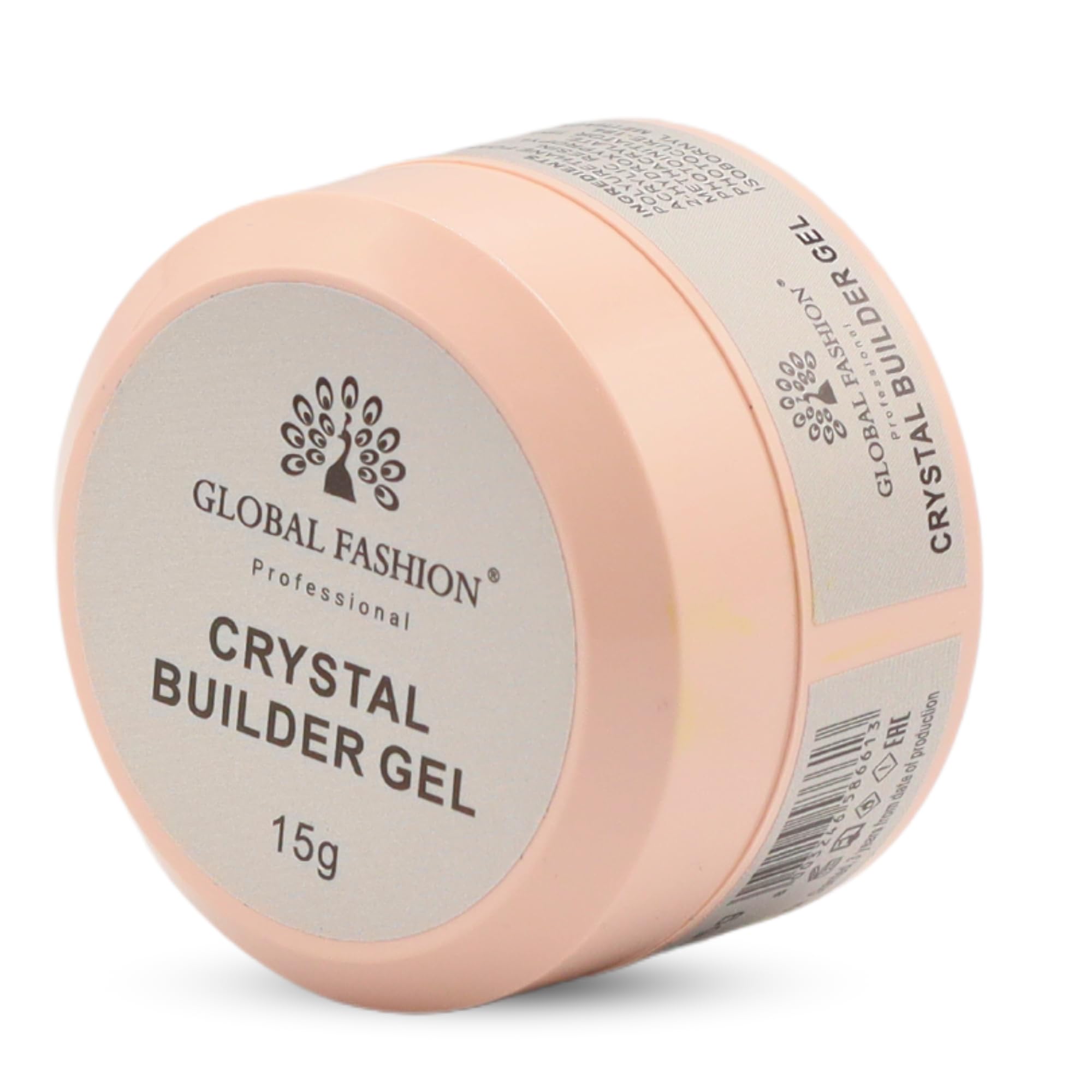 GLOBAL FASHION Professional Crystal Builder Gel 15g by - Clear Builder Gel for Nail Extensions - Gel Nail Polish - Long-Lasting UV Gel for Strong, Durable Nails - High Gloss Finish - Quick Drying