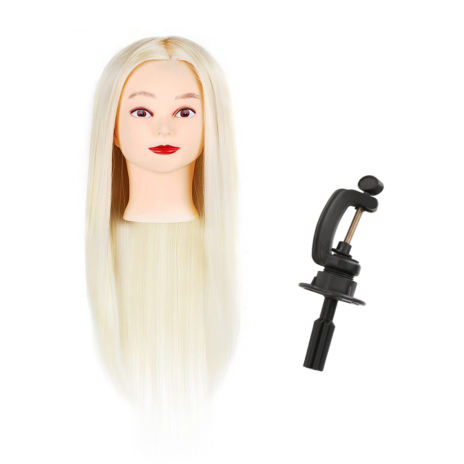 Youyijia 24" Styling Head for Hairdressing Hair Doll Head Comprehensive Training Mannequin Hairdresser Head for Children Hairdressers Cosmetology Students light white