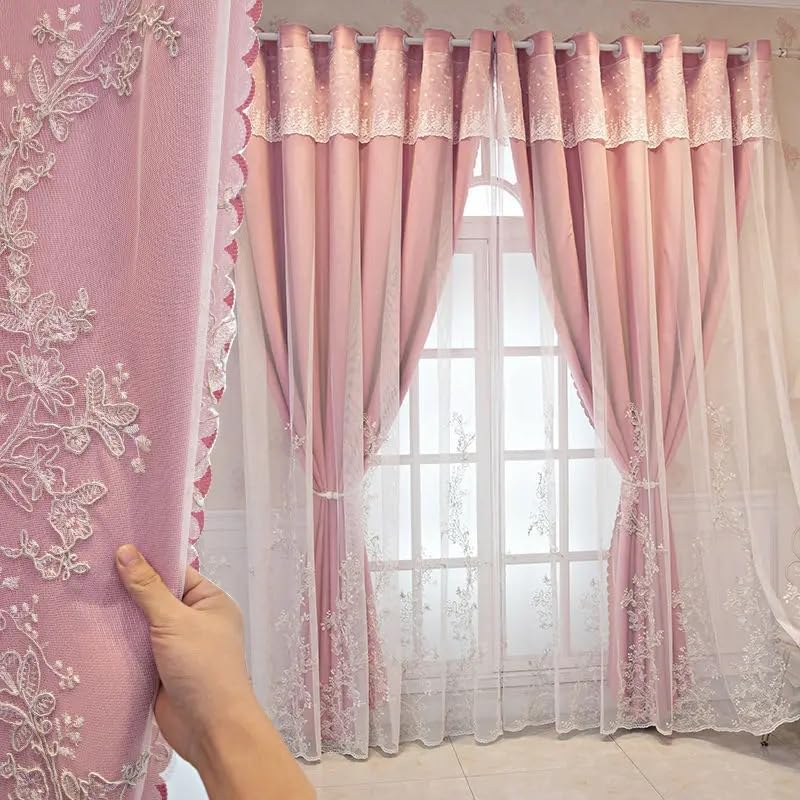 Lightweight Blackout Curtains (Pink)