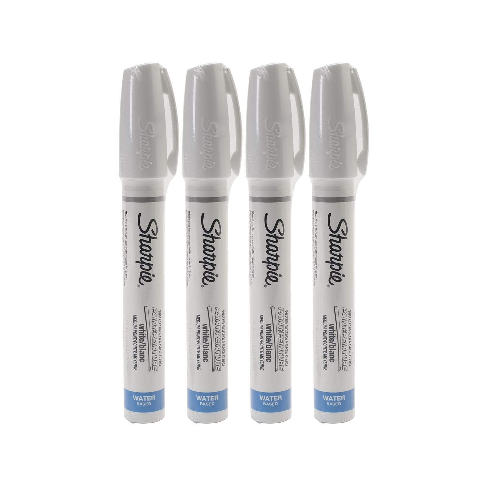 Sanford Sharpie Poster-Paint Medium Point Markers, White,4 (37206)