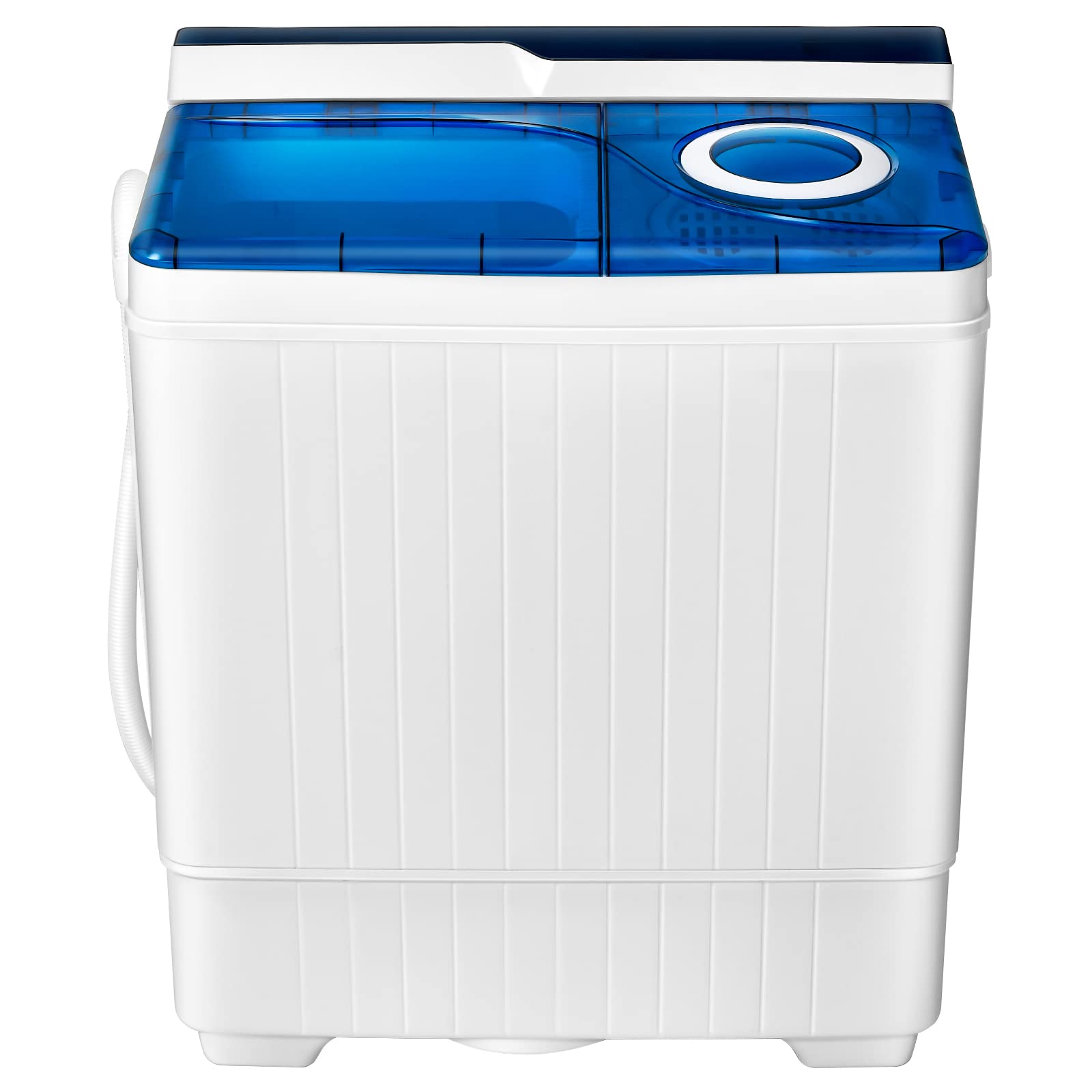 COSTWAY Portable Washing Machine Twin Tub 26 Lbs Capacity, 18 Lbs 8 Lbs Spinner, Compact Control Knobs Timer Function, Drain Pump, Laundry washer, for Apartment RV, Blue