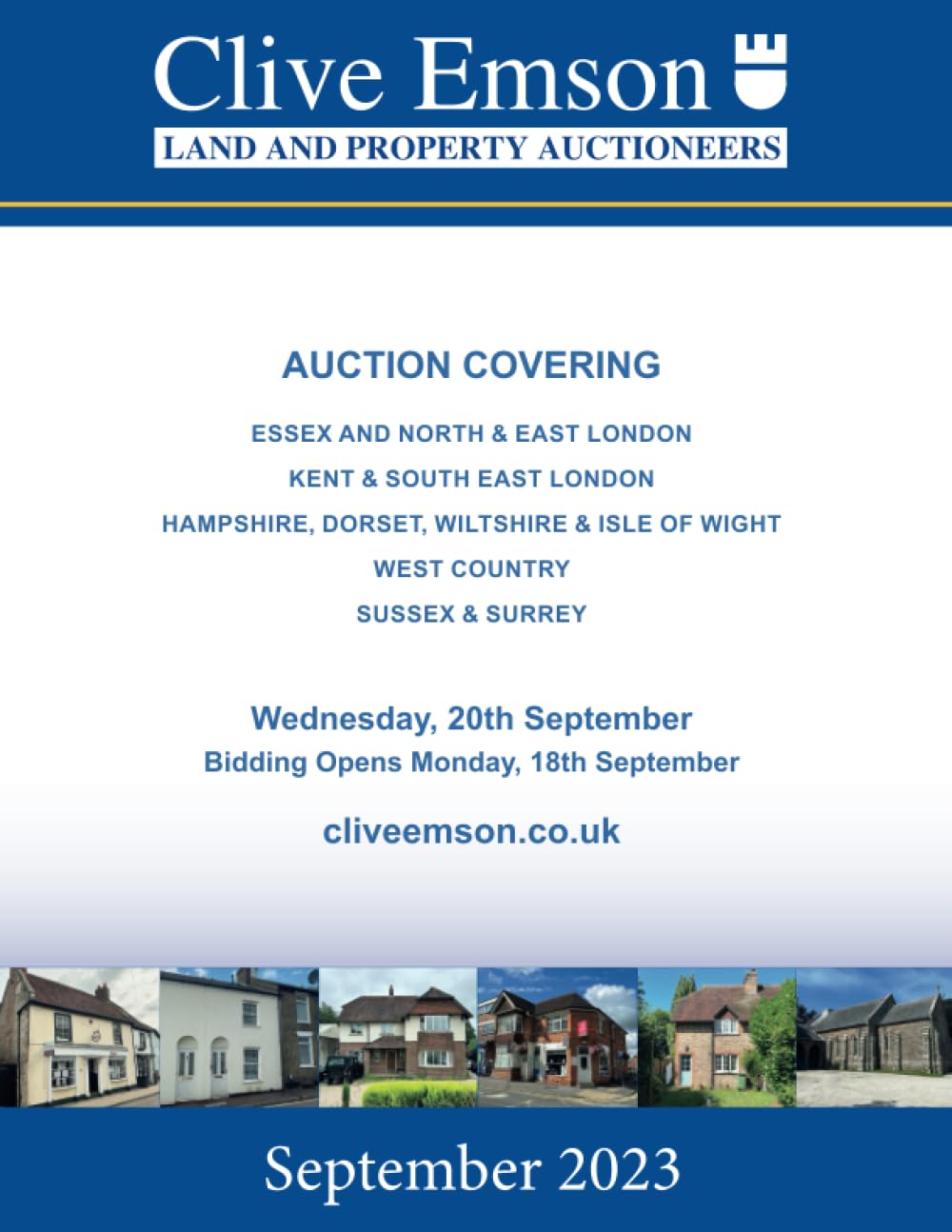 Clive Emson Land and Property Auctioneers: 20th September 2023 Auction Catalogue