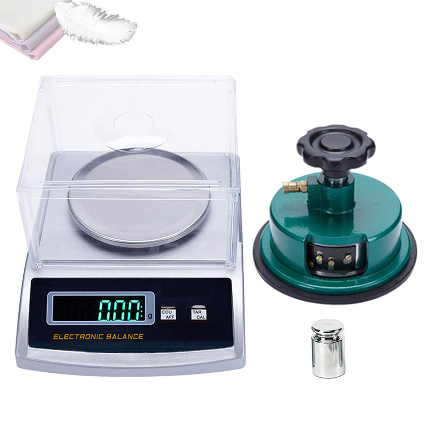 High Precision Analytical Balance,Lab Gram Weighing Scale,Electronic Laboratory Fabric Scales with Windshield&sampler,Built-in Battery,for Weight of Cloth,Paper and Textiles,200/0.001g