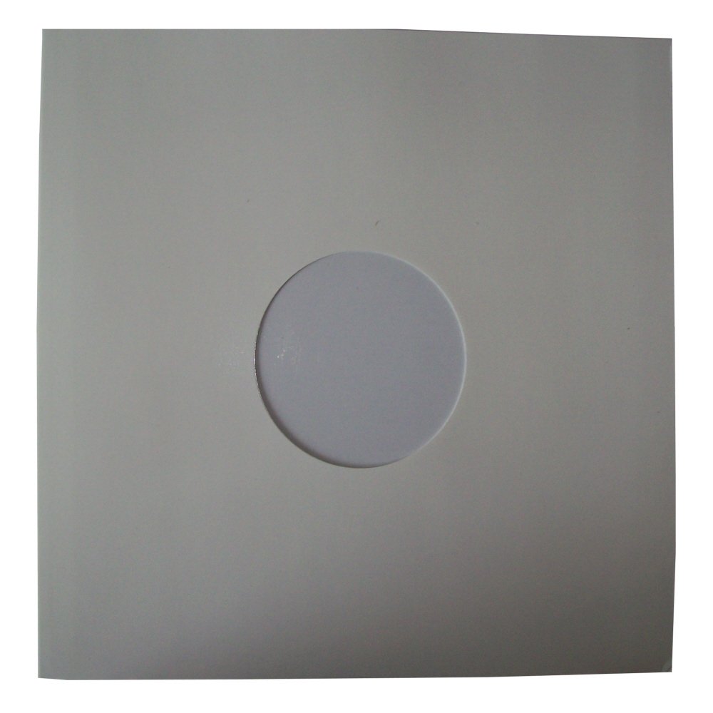 25 Quality Large Gloss Finish White Card 12" LP Record Vinyl Sleeves Covers Protectors with Large Centre Hole - Size 310 x 305mm - Scratch/Mark Protection - Protective Packaging