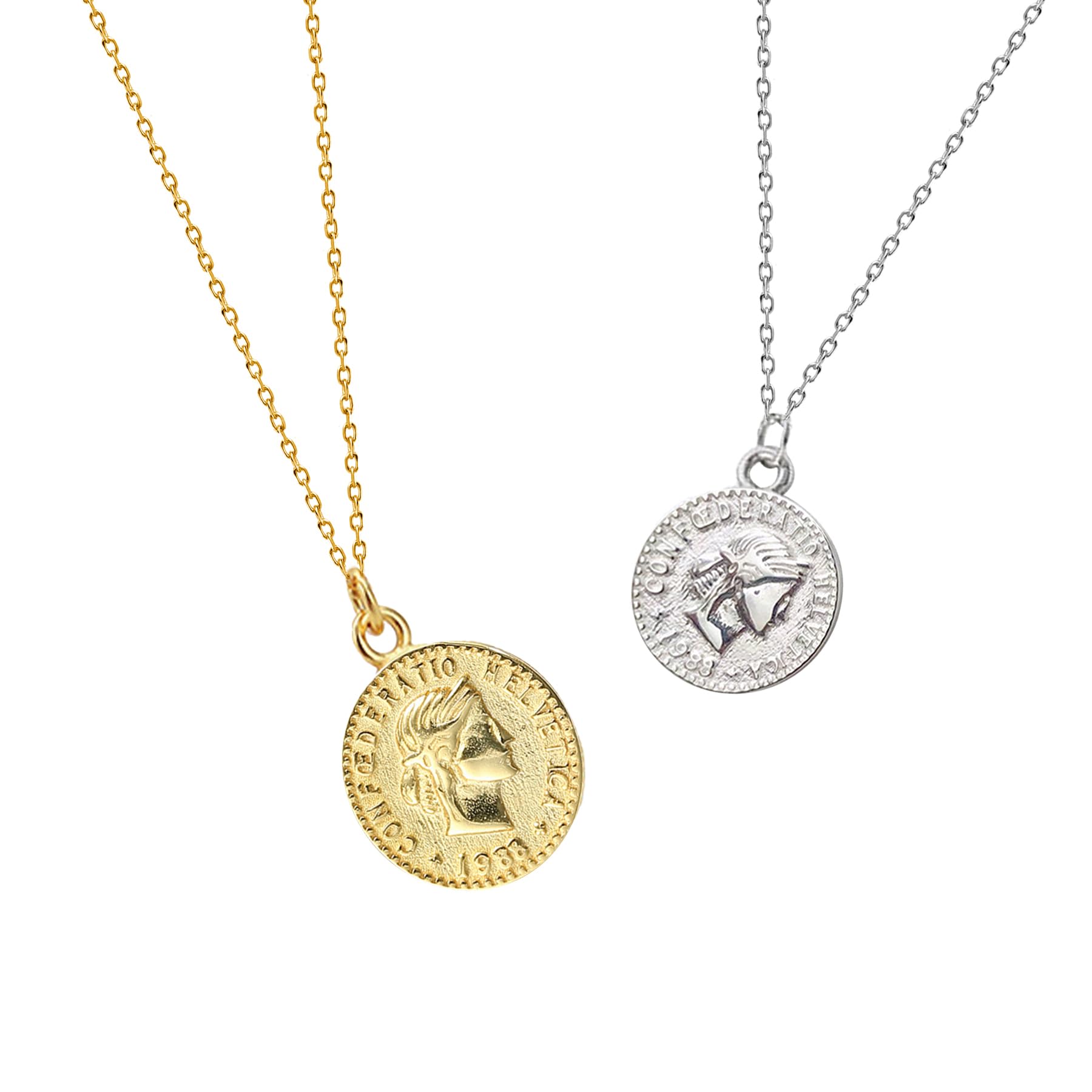 Gold Coin Necklace - Gold Coin Necklace Pendant And Silver Coin Pendant Necklace For Women Girls Men, Trendy Coin Pendant Jewelry With Gold, Vintage Gold And Silver Pendant Necklace, Pocket Hug Gift