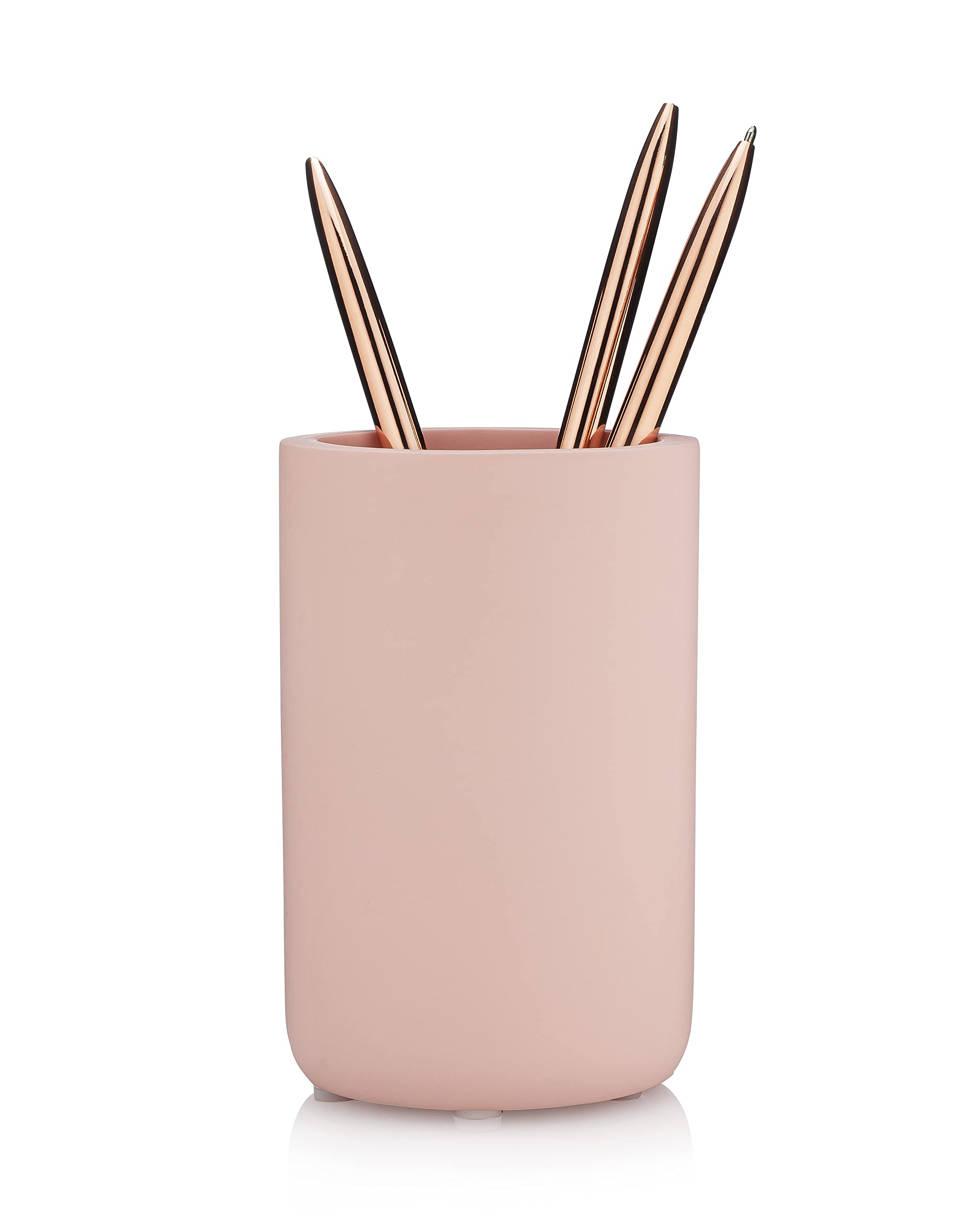 Essentra Home Blush Pink Bathroom Tumbler, Makeup Brush Holder, Pen Holder