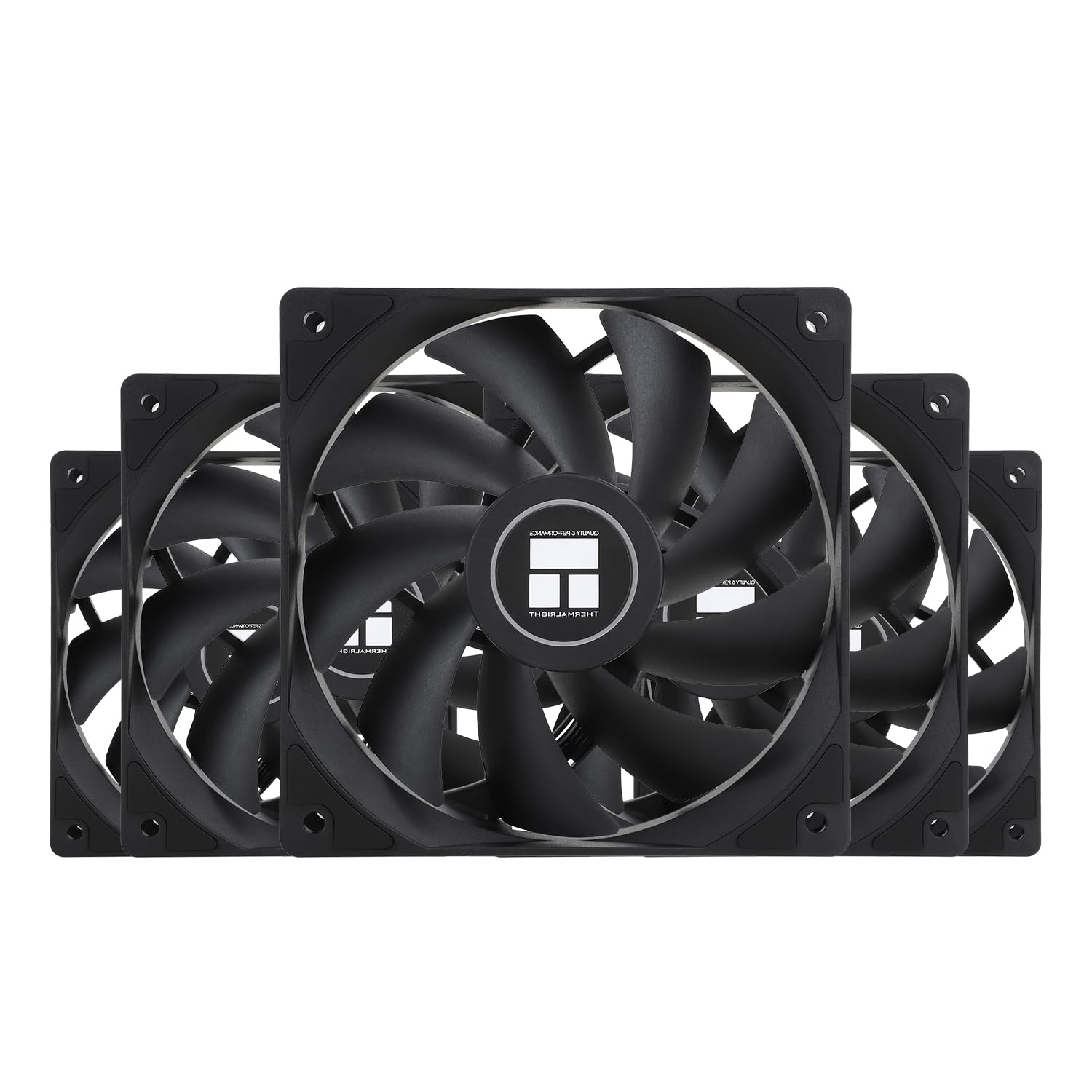 Thermalright TL-C12C X5 CPU Air Fan 120mm Case Cooler Fan, PWM Silent Computer Fan with 1550RPM Speed Cooling Fan,PC Cooling Fan,5-Fan Packs(120mm,Black)