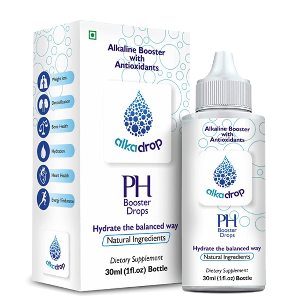 Alkadrop Alkaline Drinking Water pH Booster Drops with Antioxidants in Bottle Packing - 30ml (1fl.oz)