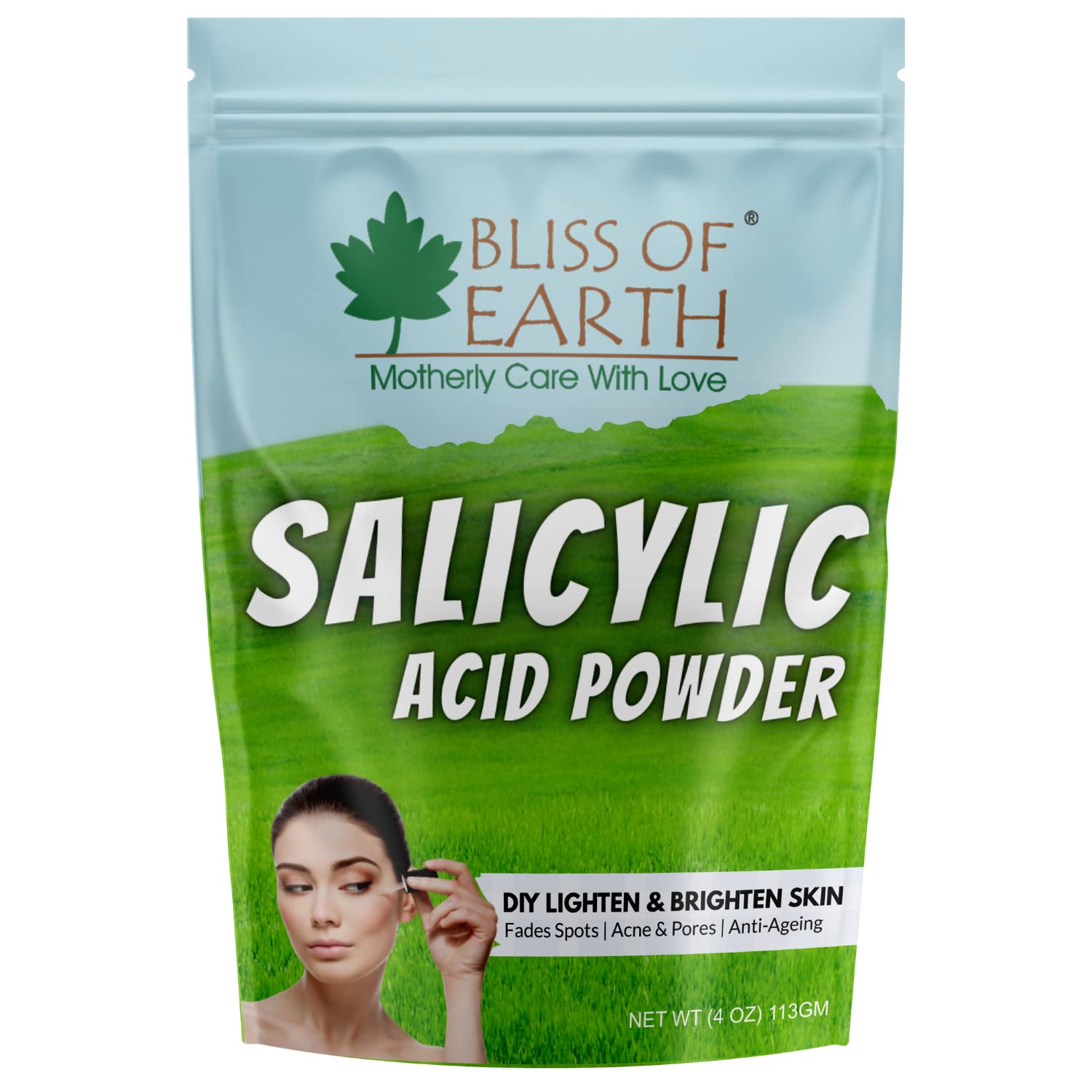 BLISS OF EARTHSalicylic Acid Powder Great for Making Skin Care Products Cleanser, moisturizer, anti aging serum, Body Wash & DIY Products 113gm