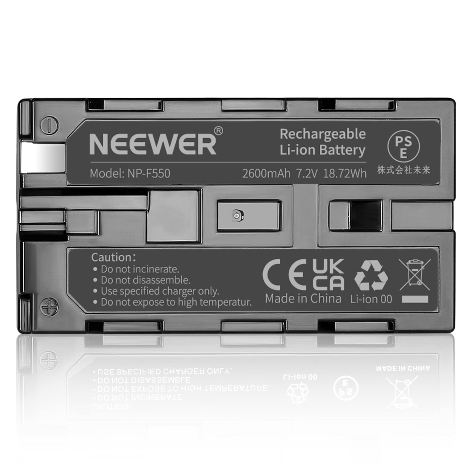 Neewer 7.4V 2600mAh Rechargeable Li-ion Battery Pack Replacement for Sony NP-F550/570/530, Compatible with Sony HandyCams, Neewer Nanguang CN-160,CN-216,CN-126 Series LED Light and Chromo Inc., Polaroid Other LED On-Camera Video Lights Using NP-F550 Batteries