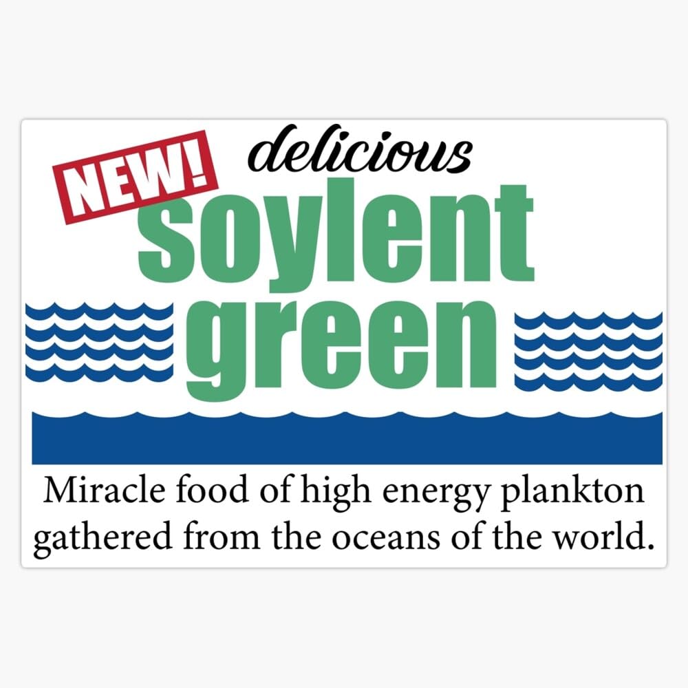 Soylent Green Label Bumper Sticker Window Water Bottle Decal 5"