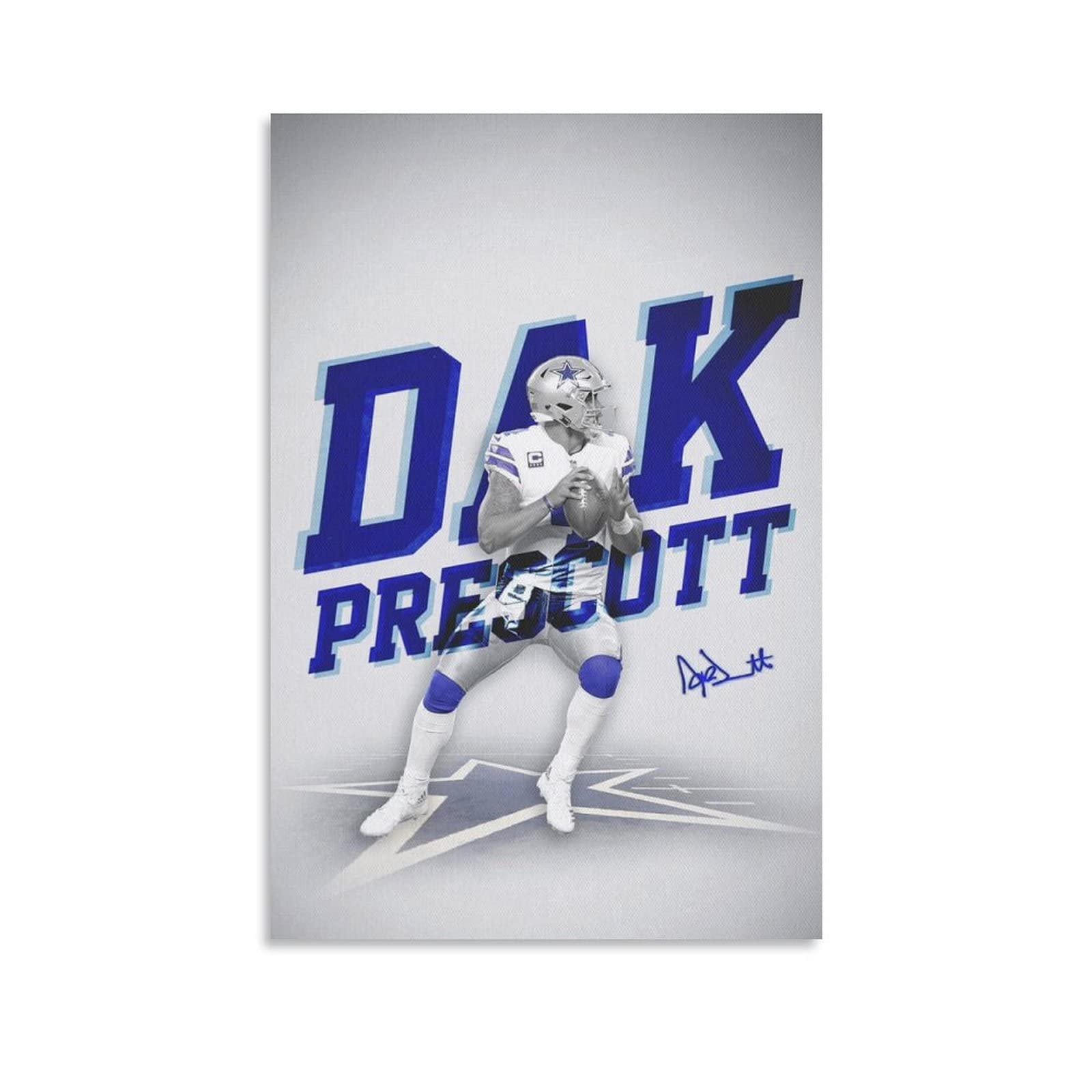 BUNSAK Canvas Posters Dak Prescott Football Quarterback Poster and Wall Art Modern Family bedroom Decor 60*90cm No Frame