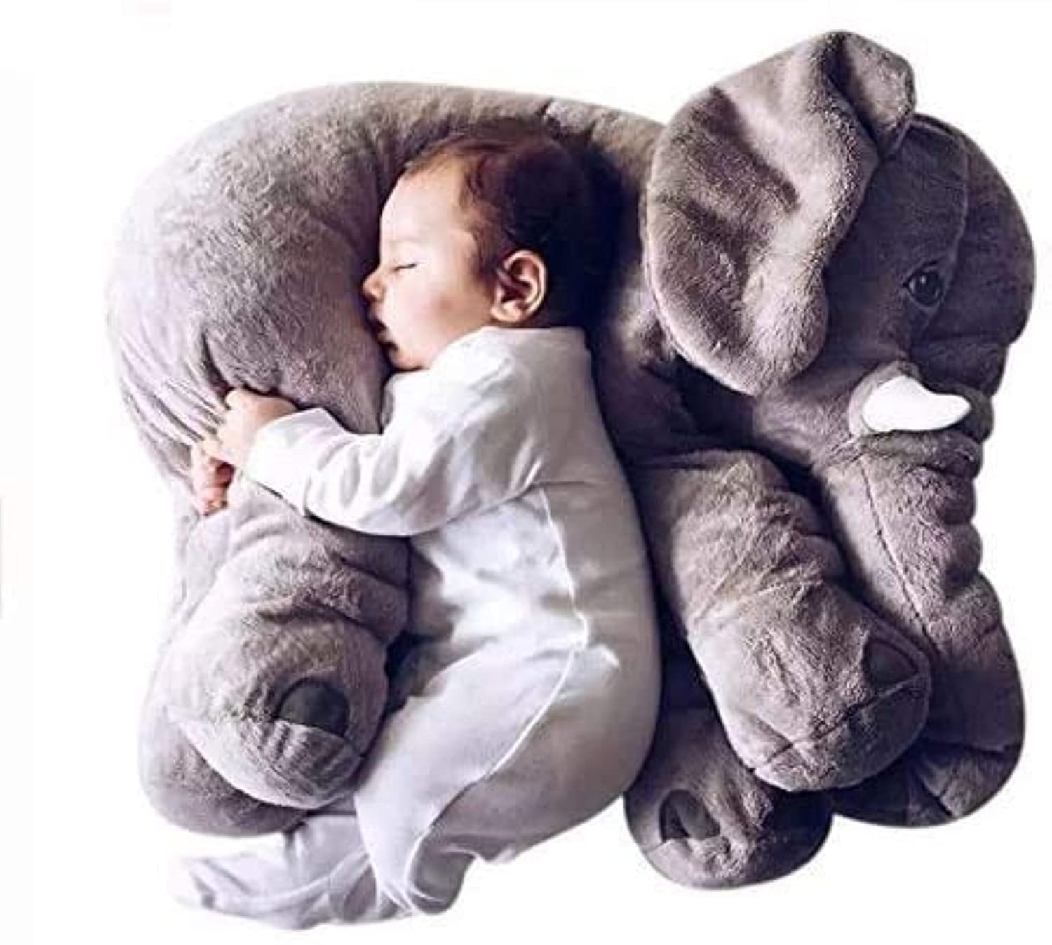 LeilimsGiant Elephant Plush Toy, Cute Baby Pillow Cushion for Toddlers Newborns (Color : Grey)