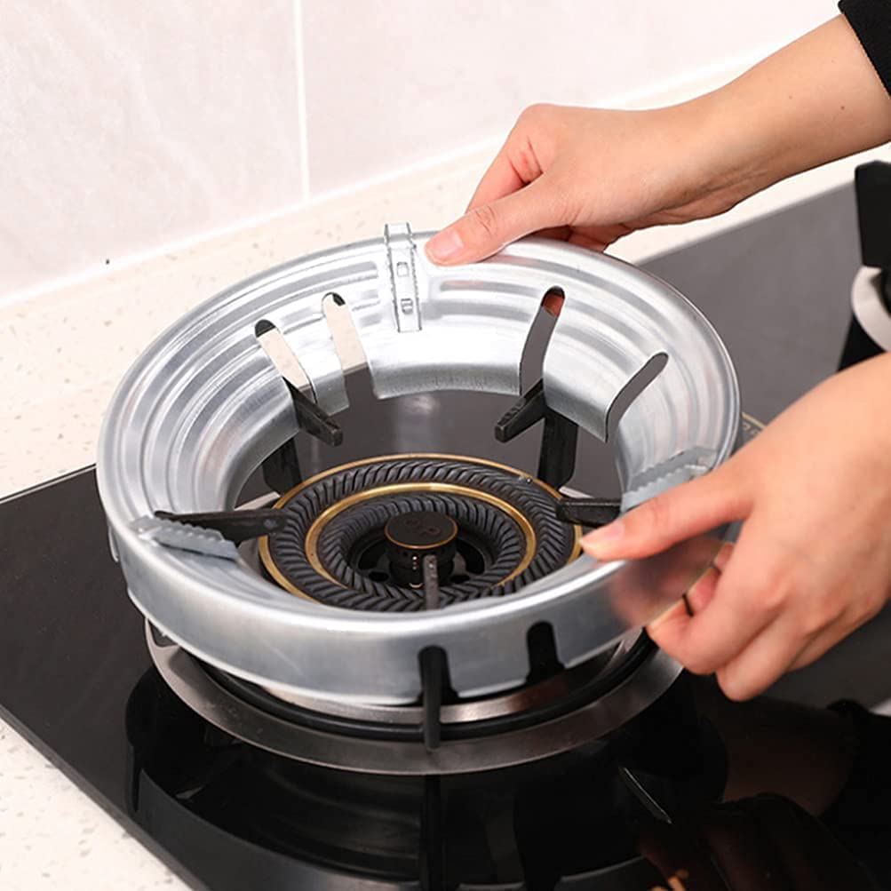 BUYERZONE Gas Saver Burner Stand Gas Chula Burner Gas Stove Burner Stand Jali Ring Fire & Windproof Energy Saving, Gas Chula Support Stand 4 Legs Supported For Indian Gas 0.7mm (Strip, 2pcs)