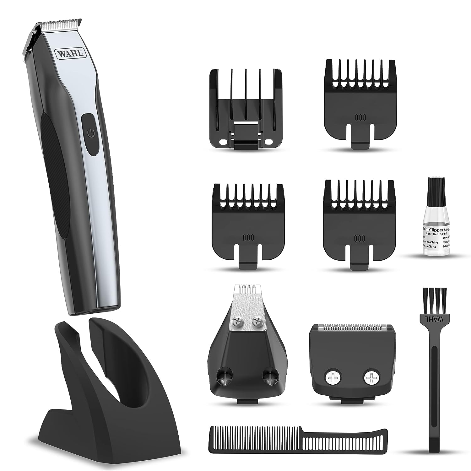 WAHL Lithium Ion OptimUS Grooming Kit, Lithium Ion Rechargeable Trimmer, Foil Shaver And Detailer For Multi Grooming Needs, 4 Comb Attachments For Different Beard Lengths, 3 Hours Run Time, 09885-027