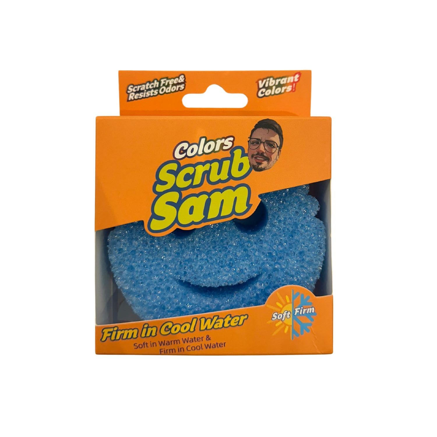 Scrub Sam Sponge MultiColor Sponge - Scratch-Free Multipurpose Dish Sponge - BPA Free & Made with Polymer Foam - Stain & Odor Resistant Kitchen Sponge - 1 Piece Assorted