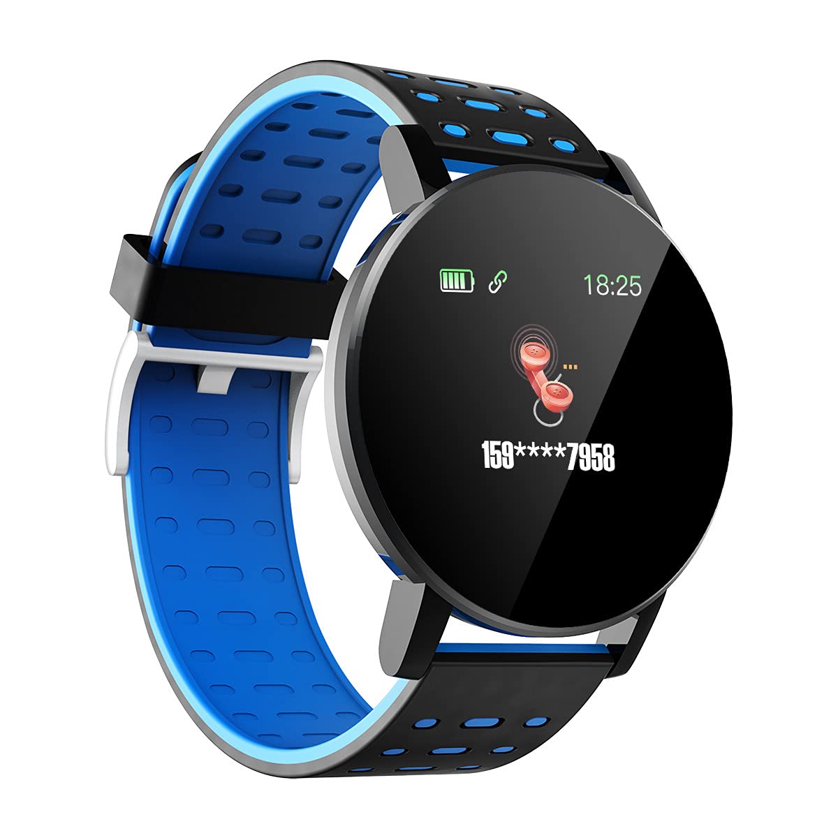 Smart Bracelet for 119Plus, Fitness Smartwatch, Bluetooth Smart Band, with Heart Rate Check, Multiple Exercise Modes, Time, Alarm Clock, IPX67 Water-Resistant, Sleep Tracking and more (Blue)