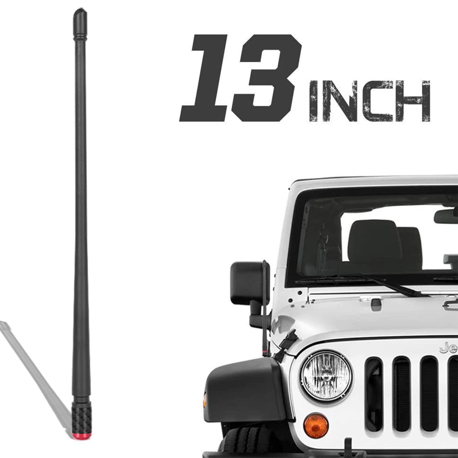 vol 【TTQK】13-inch Compatible with Wrangler signal receiving antenna off-road vehicle FM/AM radio antenna modification