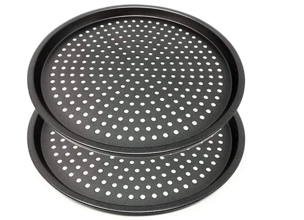 Carbon Steel Nonstick Pizza Baking Pan Tray- 2 Pieces (31cm)