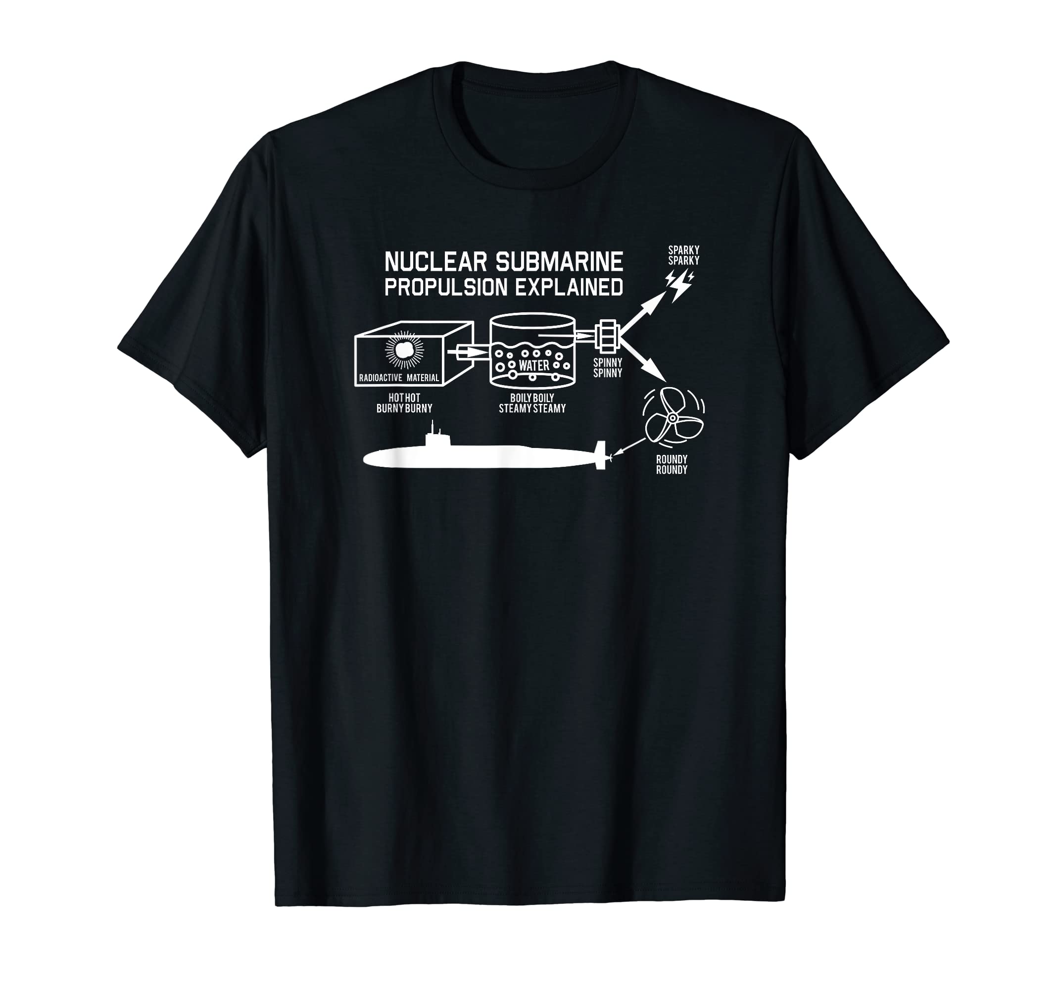 Nuclear Submarine Propulsion Funny Diagram T-Shirt