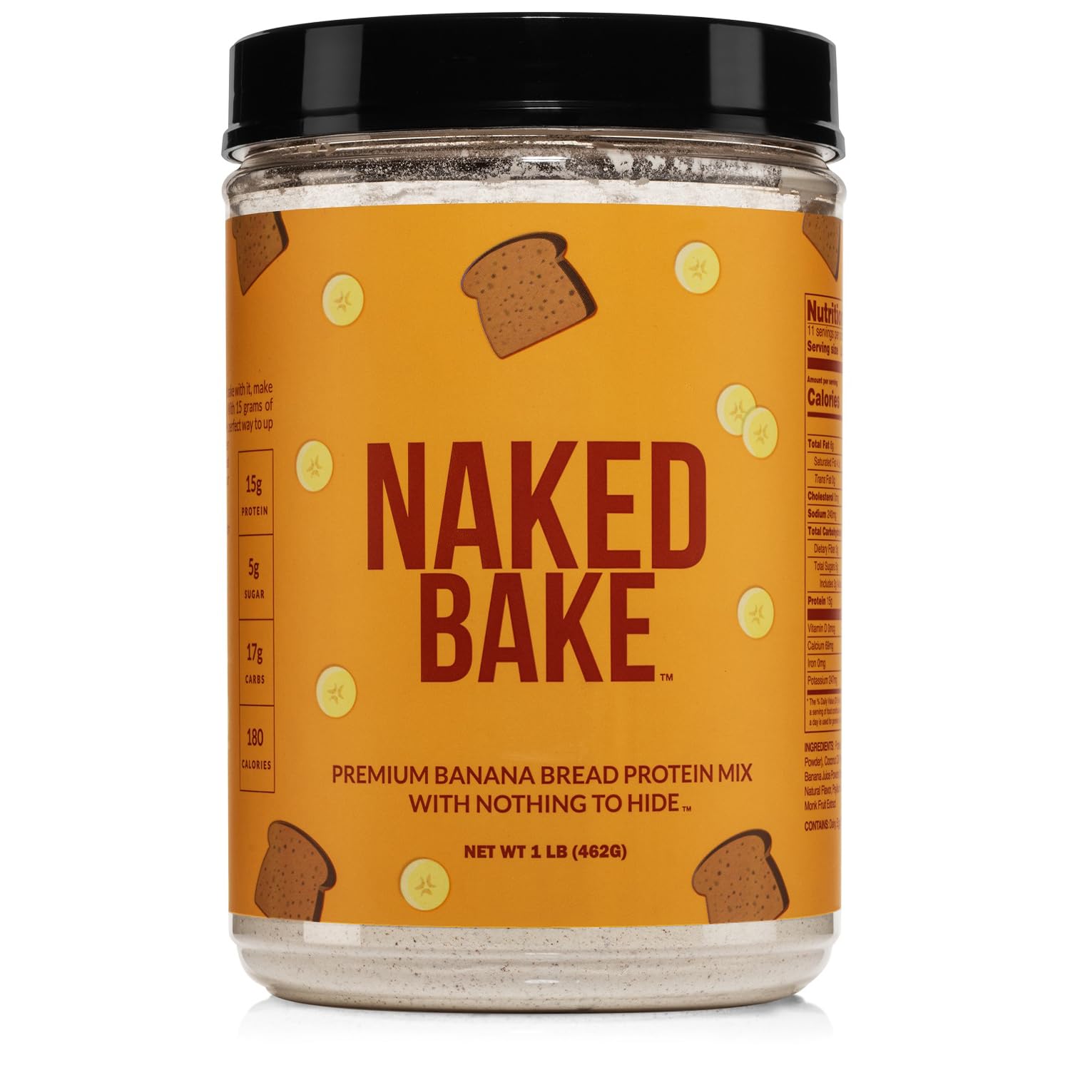 NAKED nutritionBake - Banana Bread Mix, Multi Purpose Protein Powder For Baking, Shakes, Pancakes, 15G Protein - Gluten Free, Non-Gmo, No Soy, No Artificial Sweeteners, Flavors Or Colors - 1 Lb