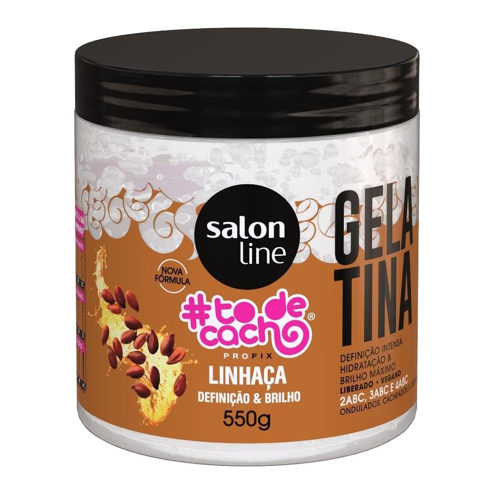 Salon Line - Linha #ToDeCacho - Gelatina Linhaca Definicao e Brilho 550 Gr - (#ImWithCurls Collection - Linseed Gelatin Definition and Shine Net 19.40 Oz)