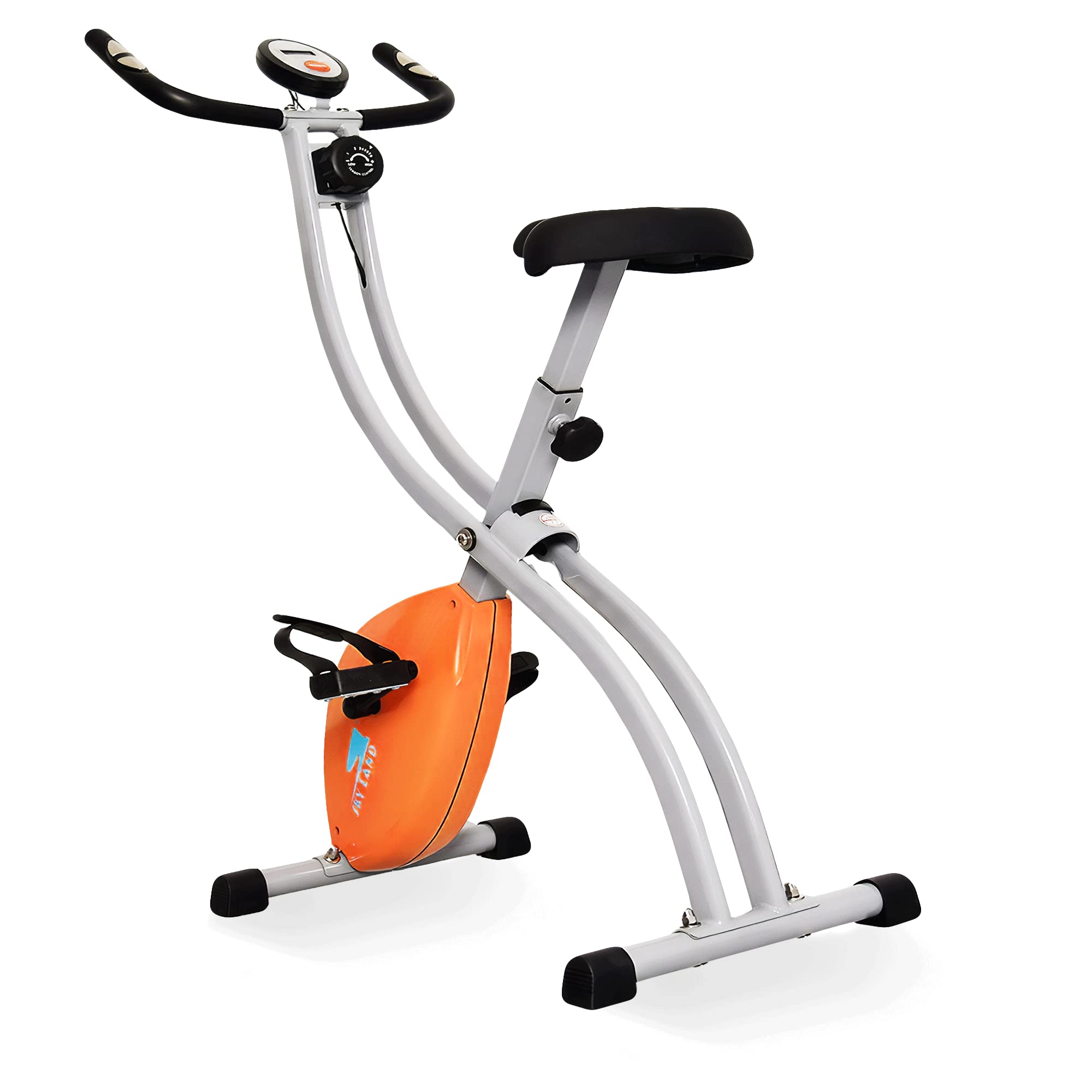 SKY LAND Portable Sports X bike Upright Exercise Bike With 8 Level Resistance, Stationary Exercise Bike Orange - EM-1539