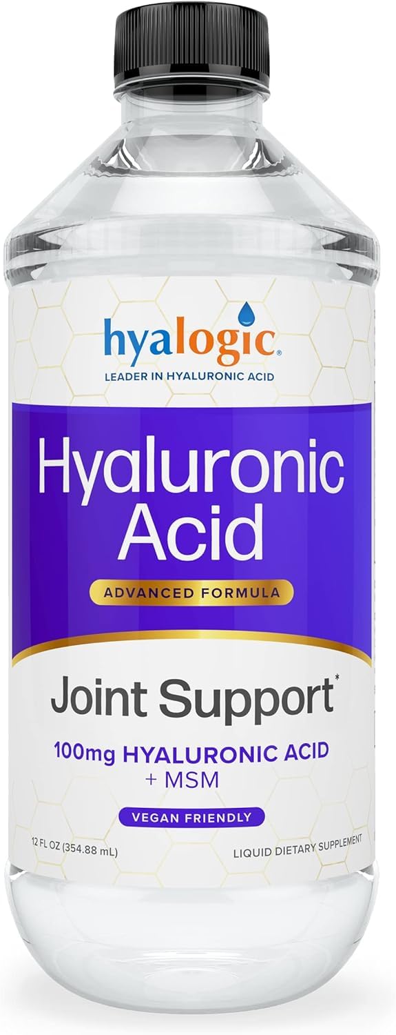 Hyalogic Hyaluronic Acid Joint Support Supplement (12 oz) Advanced Formula Joint Supplement – MSM & 100 mg Hyaluronic Acid Supplements – Joint Supplements for Women & Men for Overall Joint Health