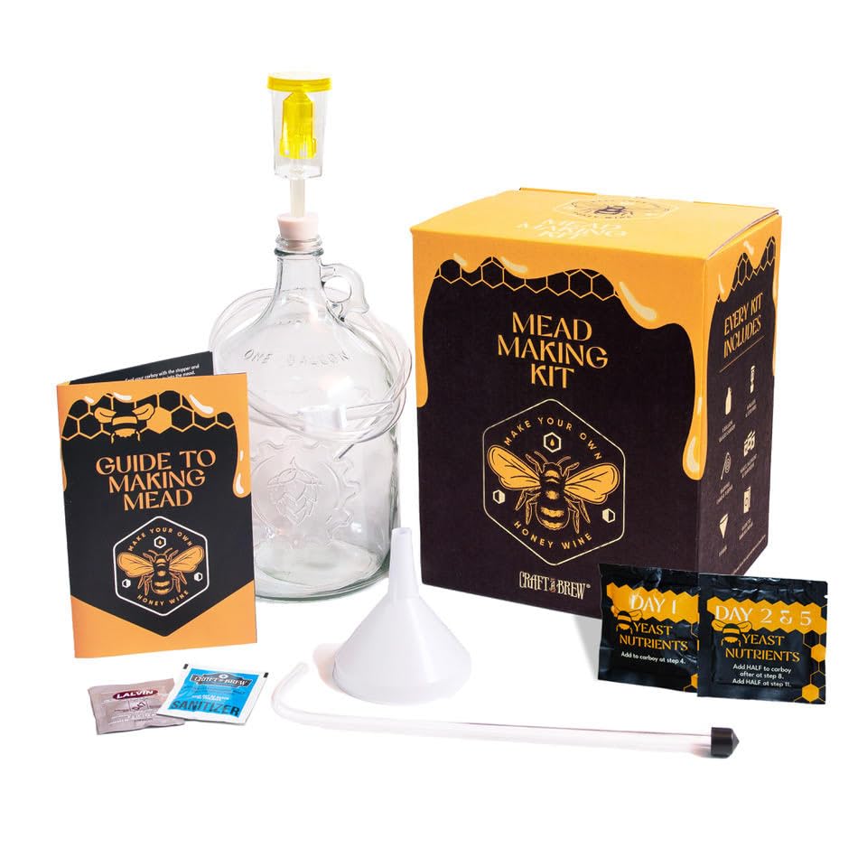 Craft A Brew - Mead Making Kit – Reusable Make Your Own Mead Kit – Yields 1 Gallon of Mead