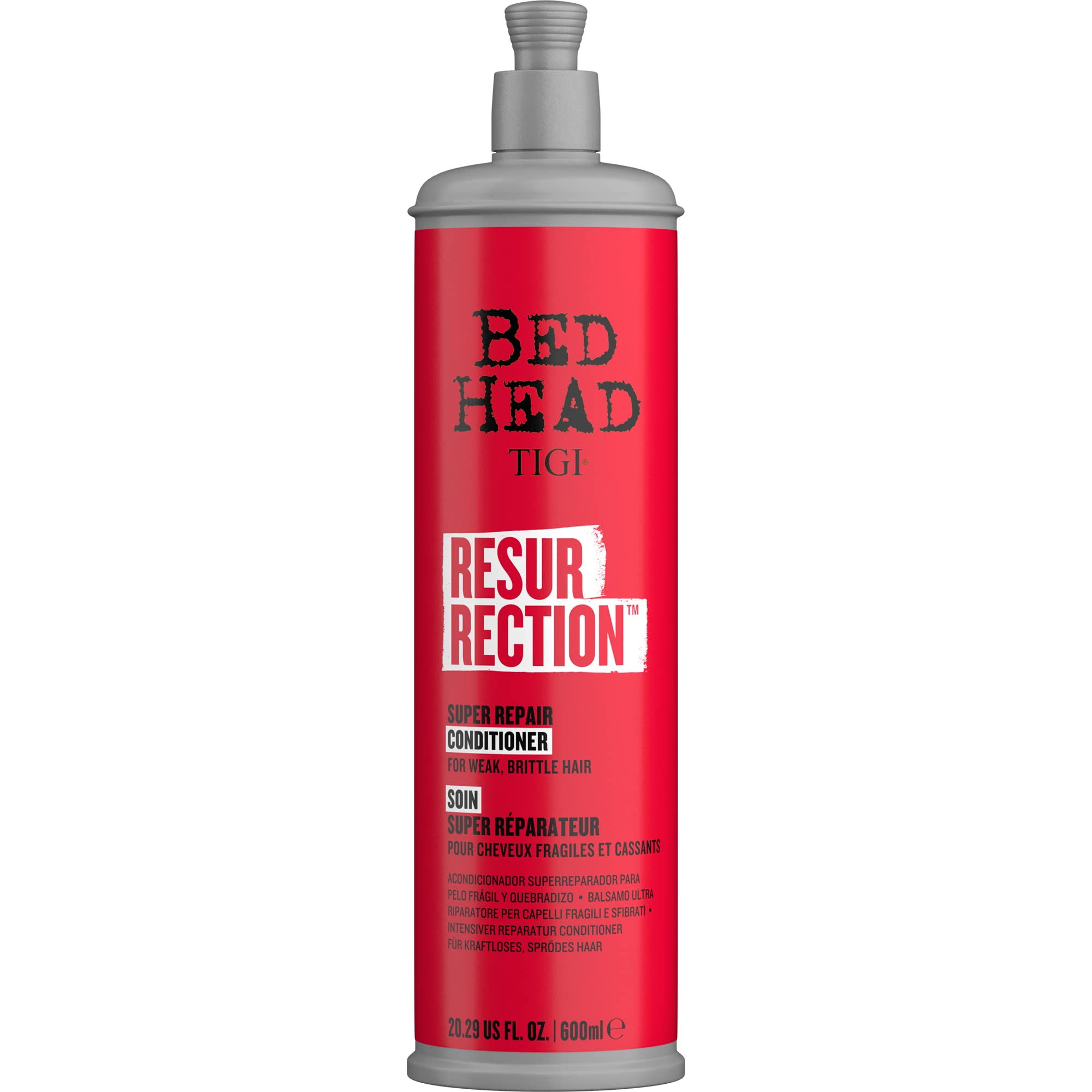 Bed Head TIGI Resurrection Super Repair Hair Conditioner for Damaged Hair, Repairs & Nourishes, Professional Repairing Formula for Deep Nourishment & Smooth Hair, Safe for Coloured Hair, 600 ml