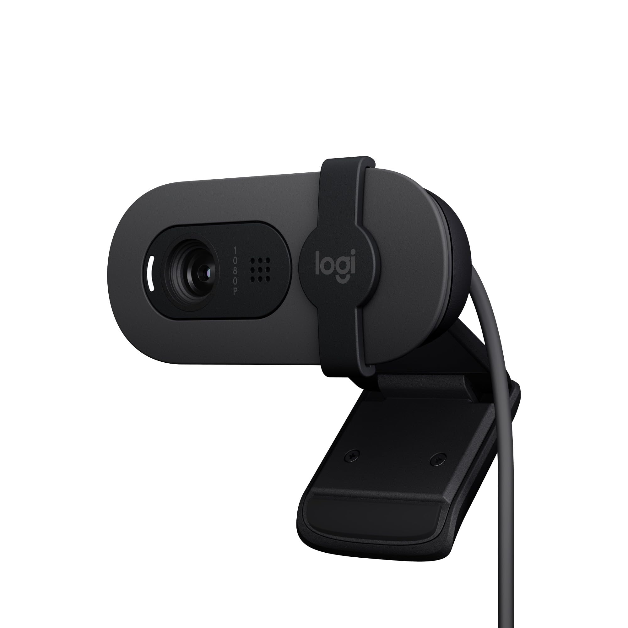 Logitech Brio 100 Full HD Webcam for Meetings and Streaming, Auto-Light Balance, Built-In Mic, Privacy Shutter, USB-A, for Microsoft Teams, Google Meet, Zoom and More - Graphite