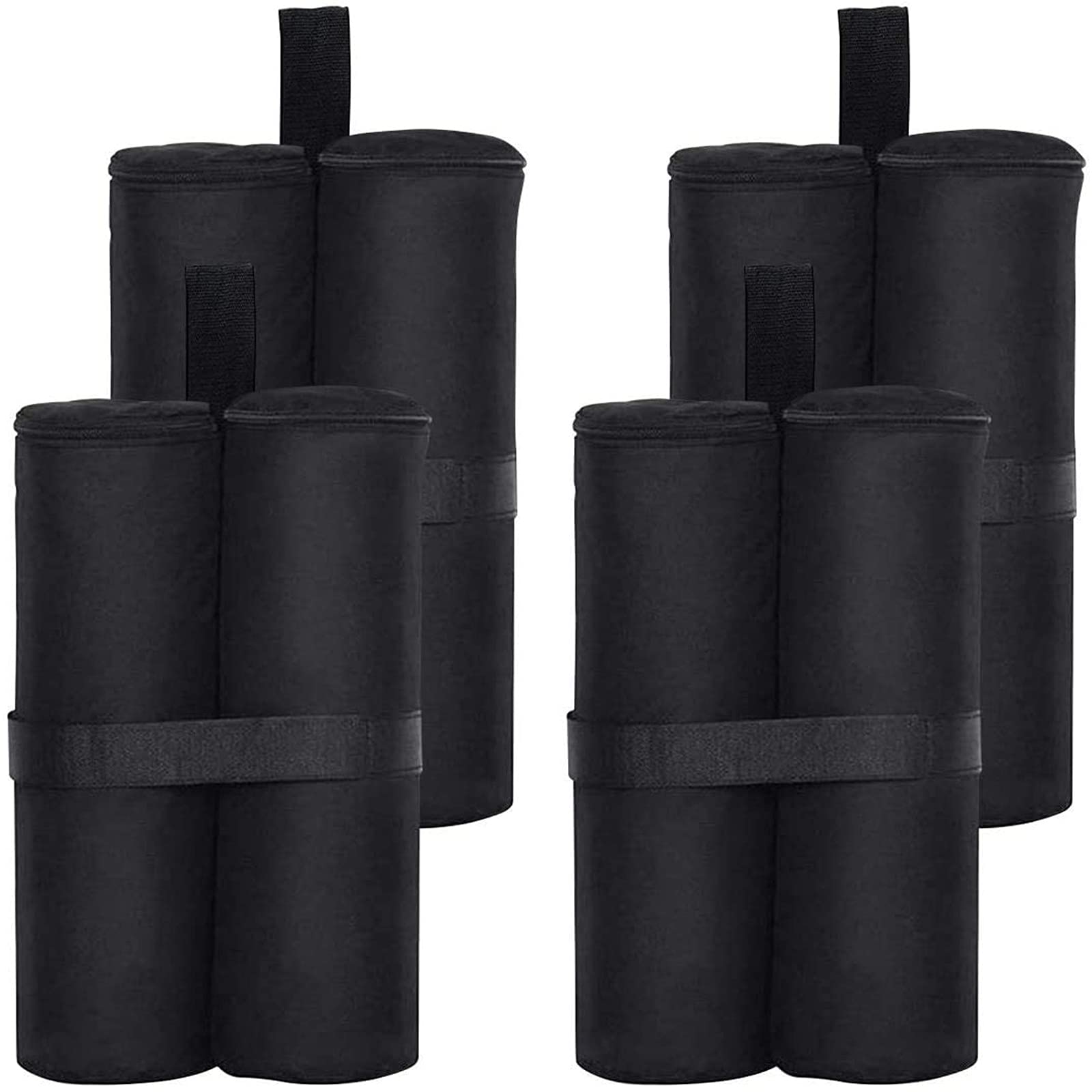 JLDUP 4 Pack Industrial Gazebo Weights Event Shelters Grade Heavy Duty Sand Weight Bags, Gazebo Leg Weights for Pop up Canopy Tent Sun Shades, Patio Umbrella, Trampolines Weighted Feet Bag(Black)