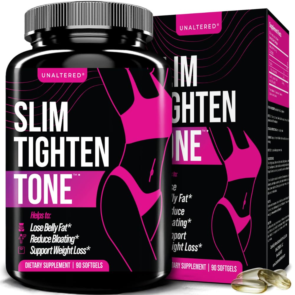 UNALTERED Slim Tighten Tone - Natural Weight Loss Pills for Women to Support a Healthy Metabolism, Reduced Fat Mass, & Toned Physique - Caffeine Free CLA Supplement - 90 Softgel Capsules