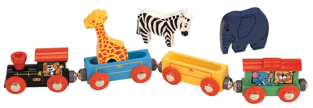 Maxim Enterprise INC Wooden Animal Train Set 7 Piece