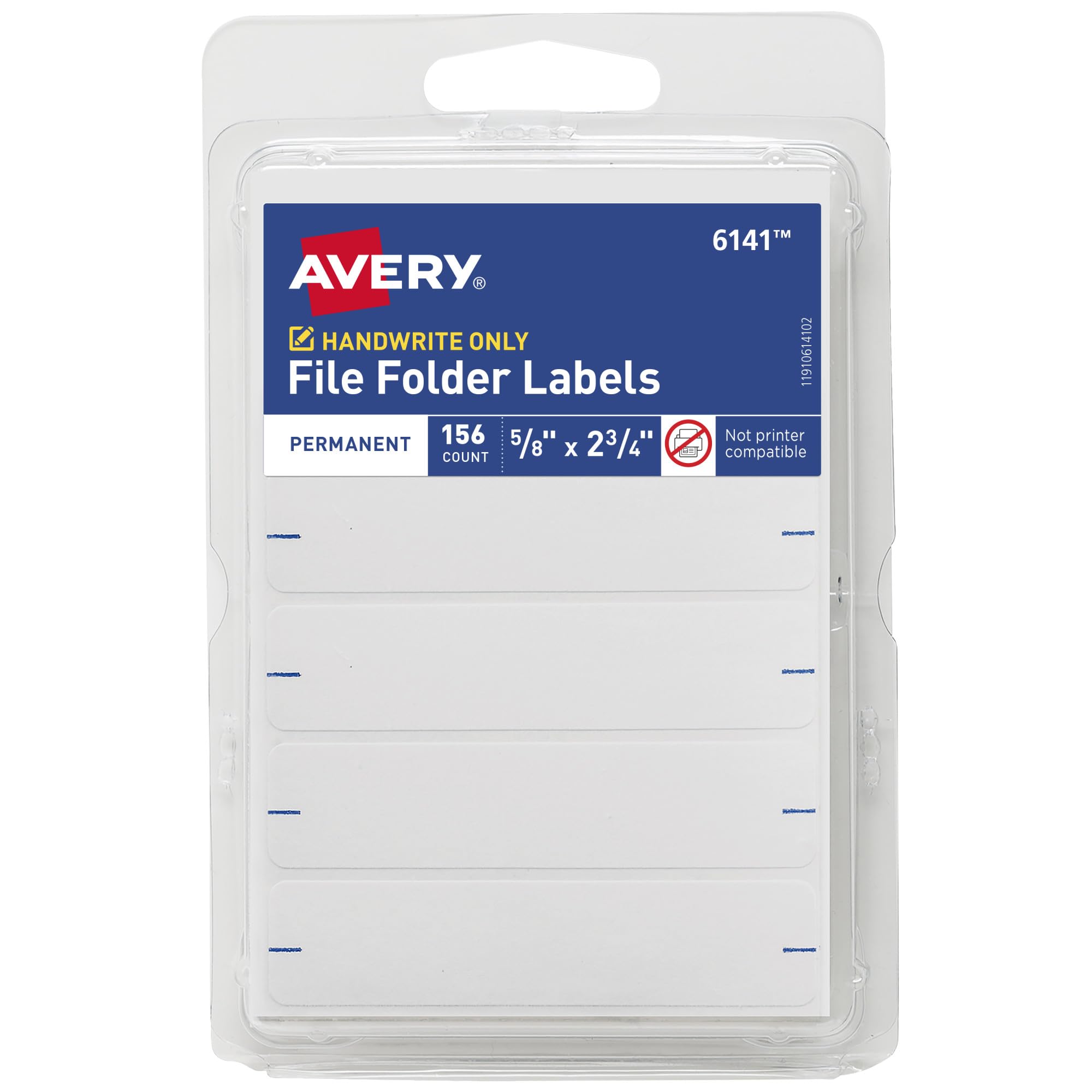 Avery File Folder Labels, 2.75 x 0.625 Inches, White, Pack of 156 (6141)