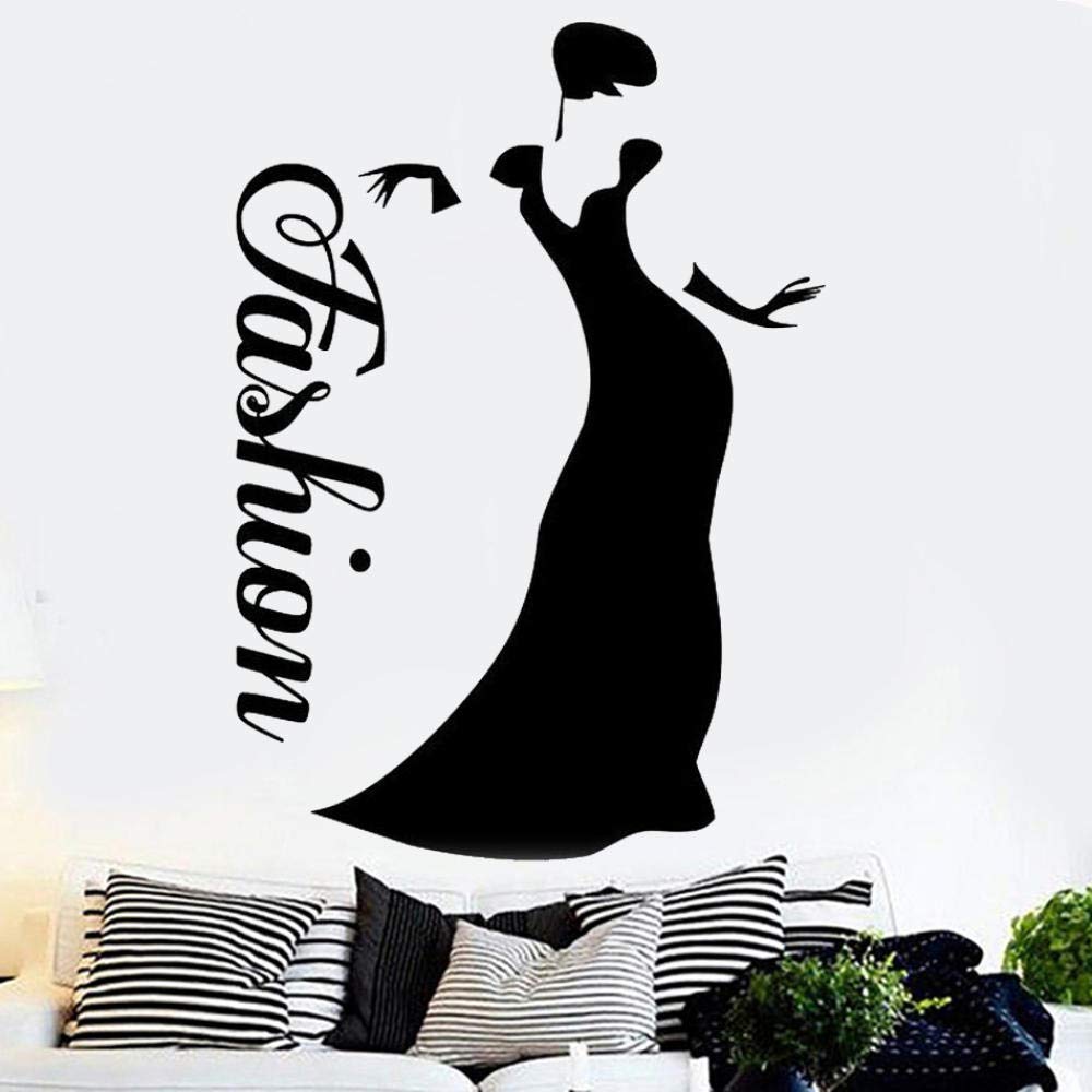 BPA Wall Stickers Mural Vinyl Wall Sticker Window Sticker Beauty Salon Woman Fashion Style Clothing Accessories Salon Decoration Decals 80X101Cm