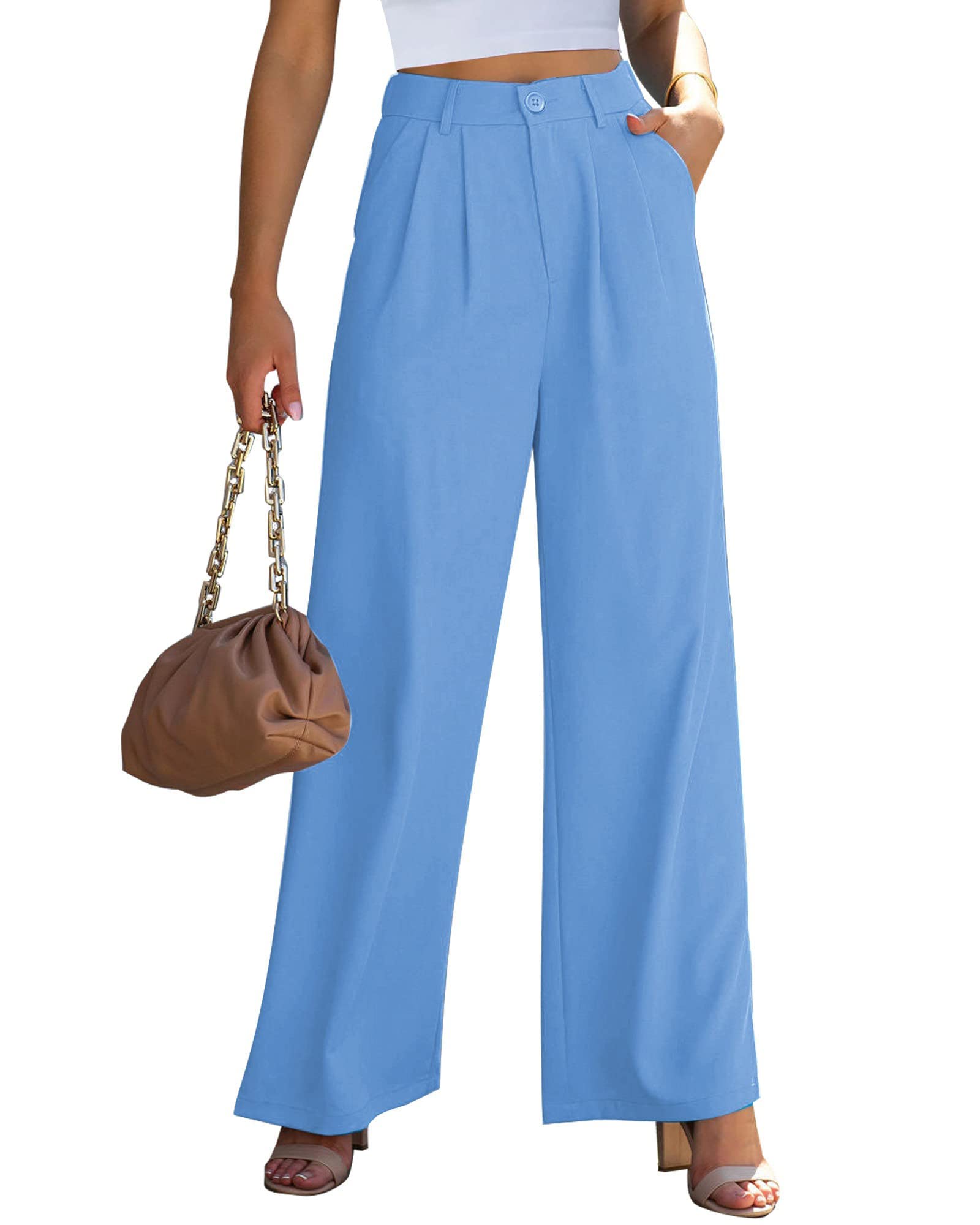 GRAPENT Wide Leg Pants for Women Work Business Casual High Waisted Dress Pants Flowy Trousers Office