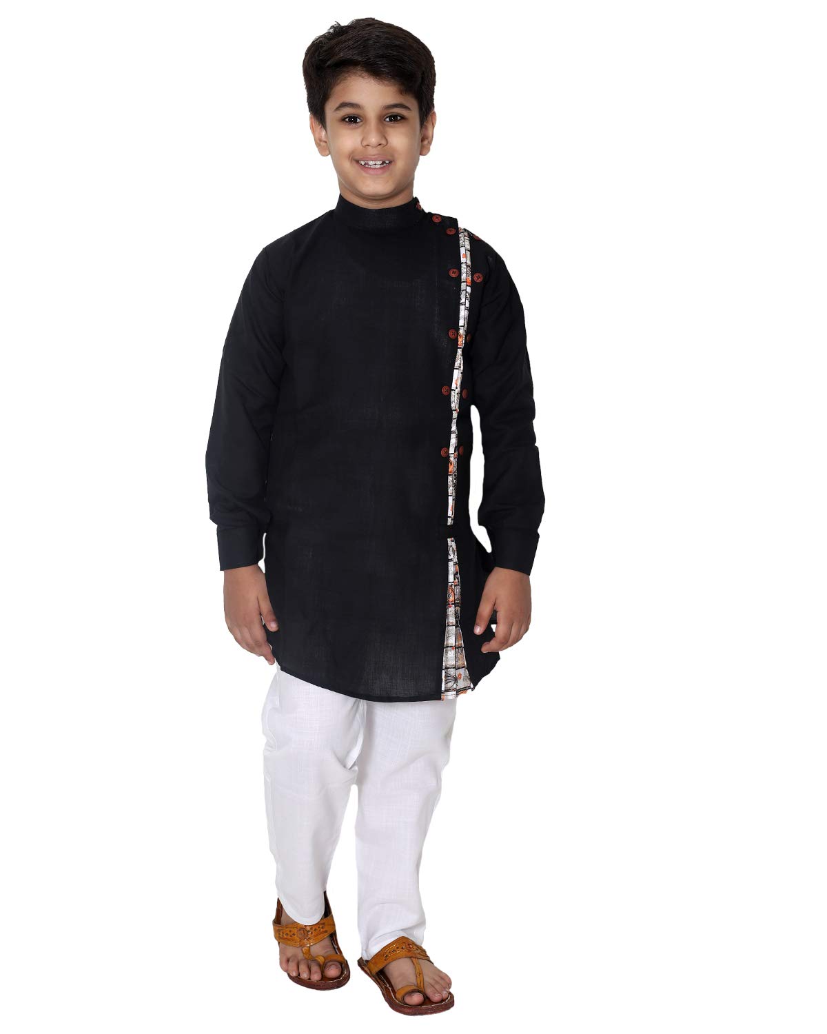 FOURFOLDS Ethnic Wear Kurta with Trousers style Pyjama for Kids and Boys 711