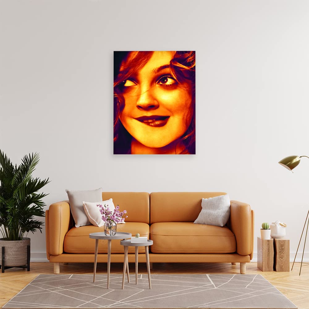 XtremeSkins Designs Print Wooden Framed Canvas Wall Art Decoration Poster (22x34 Inch) - Drew Barrymore