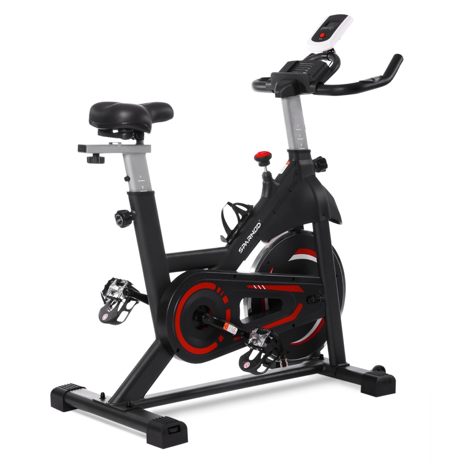 Sparnod Fitness SSB Series Spin Bike Exercise Cycle for Home Gym (Free Installation Service) with Heavy Duty Spinning Flywheel for Natural Road Bicycle Feel Indoor Stationary