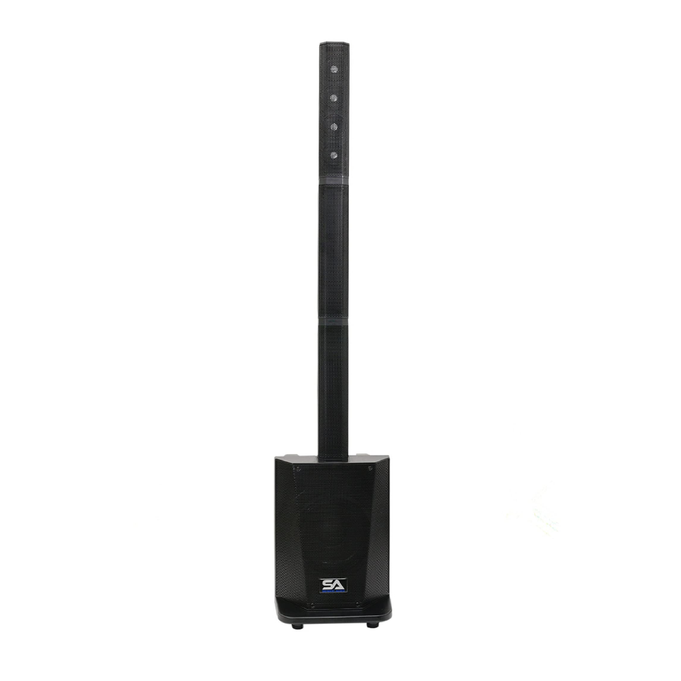 Seismic Audio - Tower1 - Powered Portable Column Array PA System - 4x3 Column Speaker & 10 Inch Subwoofer