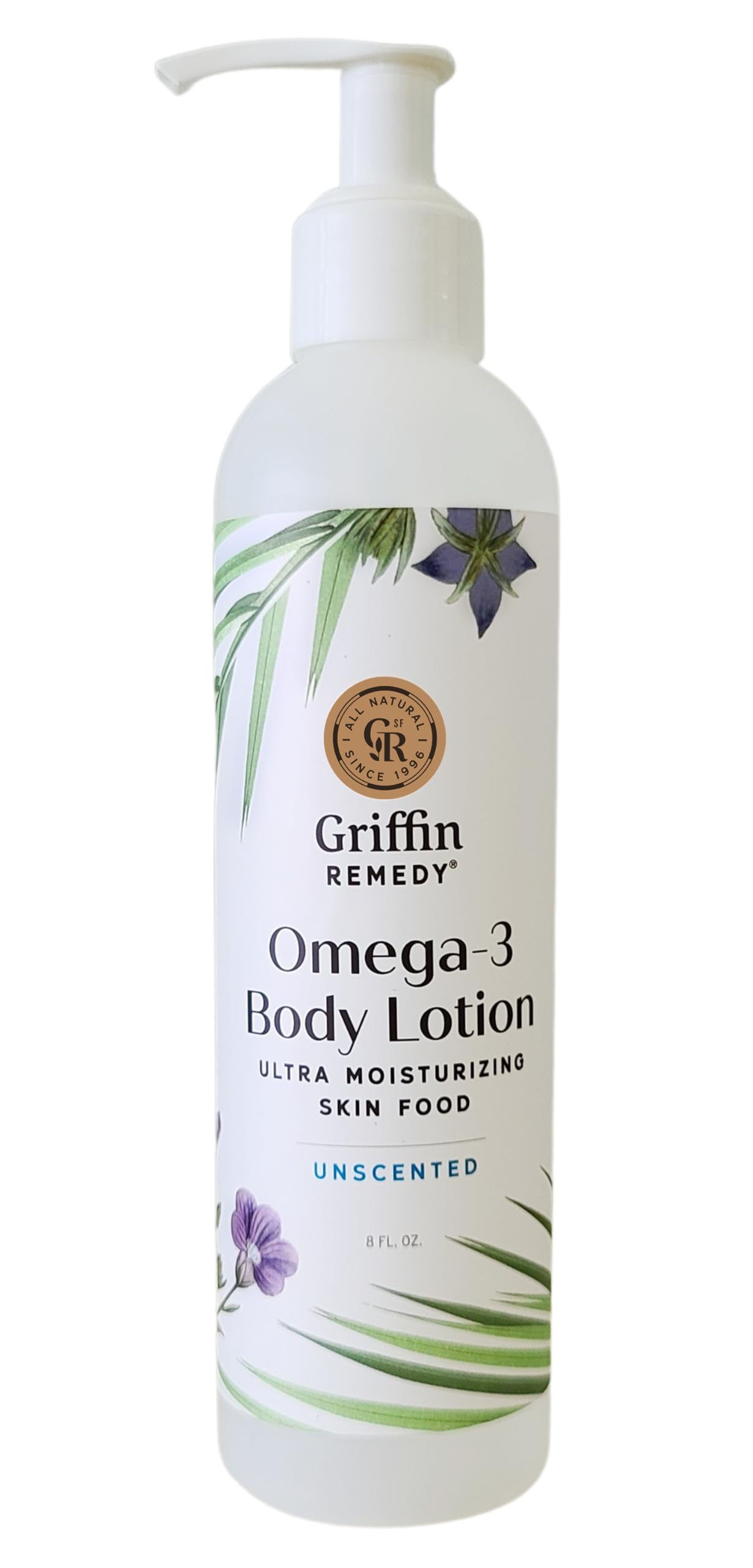 Griffin RemedyOmega-3 Body Lotion-Unscented with Organic MSM and Essential Oils, Ultra Moisturizing, All Natural, Paraben Free, Sulfate Free 8 fl oz