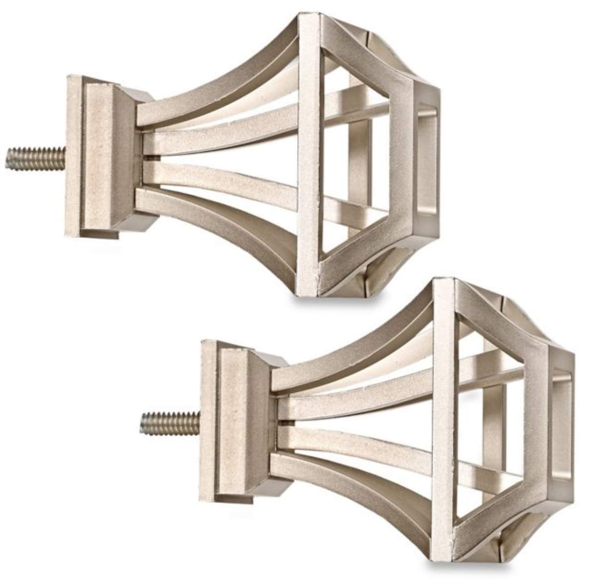 Finials Cambria Premier Complete Square Birdcage in Brushed Nickel (Set of 2)