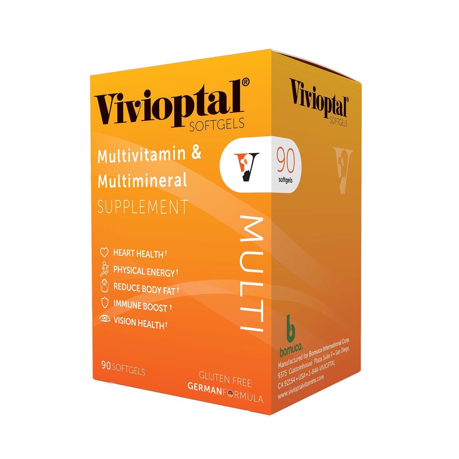 Vivioptal Multi, 90 Softgels (120 Units), Multivitamin & Multimineral Supplement, Gluten Free, German Formula