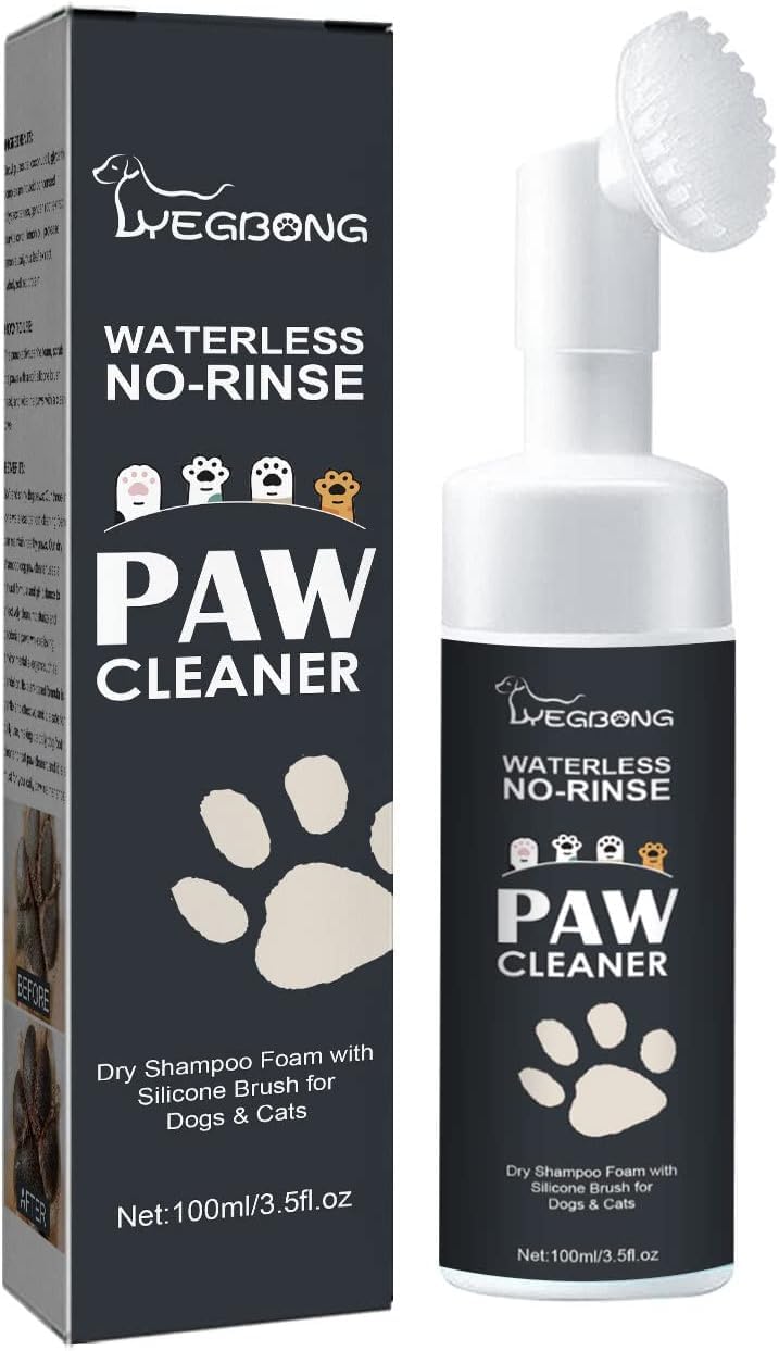 1pcs Dog Paw Cleaner No Rinse Foam with Silicone Brush Non-Toxic Cats Dogs Feet Cleaner Quickly Cleaning for Healthy Paw