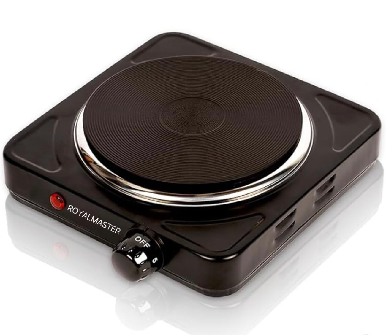 Wtrtr Electric Hot Plate,1000W Portable Electric Hob with Temperature Control, Cast Iron Heating Plate.Cooktops.1 year warranty。5812R (Black)