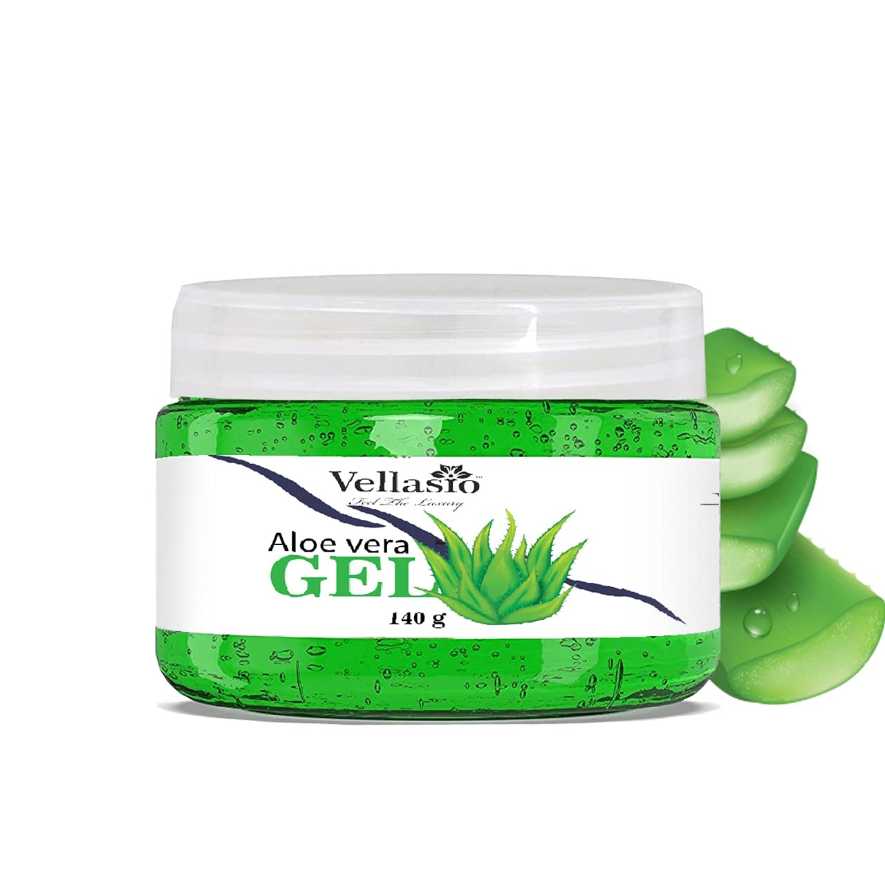 Vellasio Organic Non-Toxic Pure Aloe Vera Gel for Face Skin, Acne, Scars, Sunburn, Glowing & Radiant Skin Treatment, Soothing & Hydrating Gel for All Skin Types