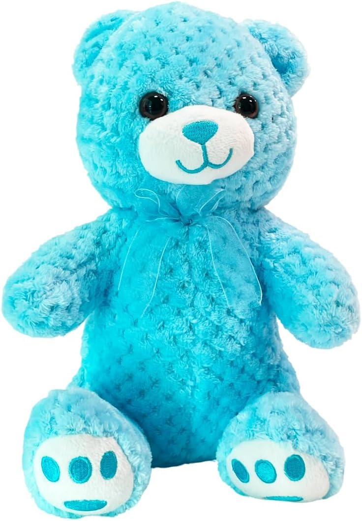 LUKADAH Premium Quality Soft Animal Stuffed Teddy Bear Plush Toy-Best Birthday Gift for Kids-Friendly Soft Huggable Plushy Teddy Bear-Ultra Soft Plush Toys-35cm (TEDDY-BLUE)