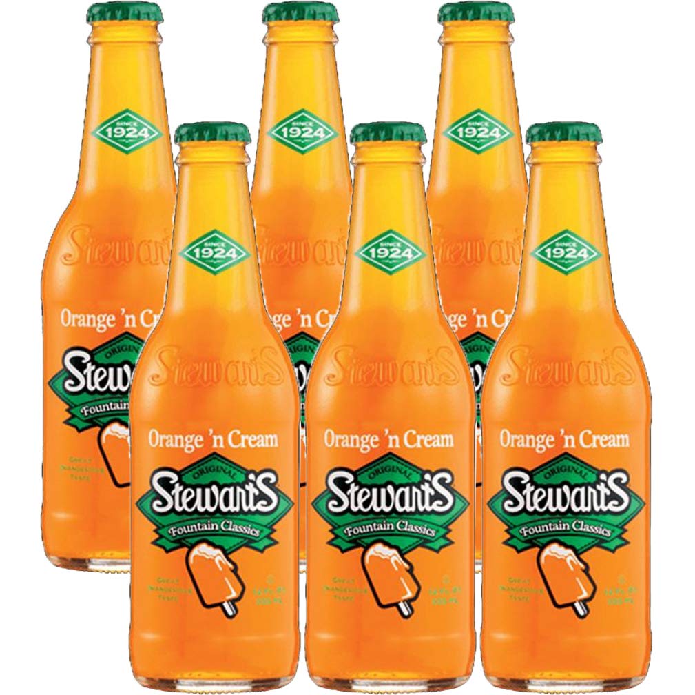 Stewart's Original Orange N' Cream Soda 12 Oz Glass Bottle (Pack of 6, Total of 72 Oz)