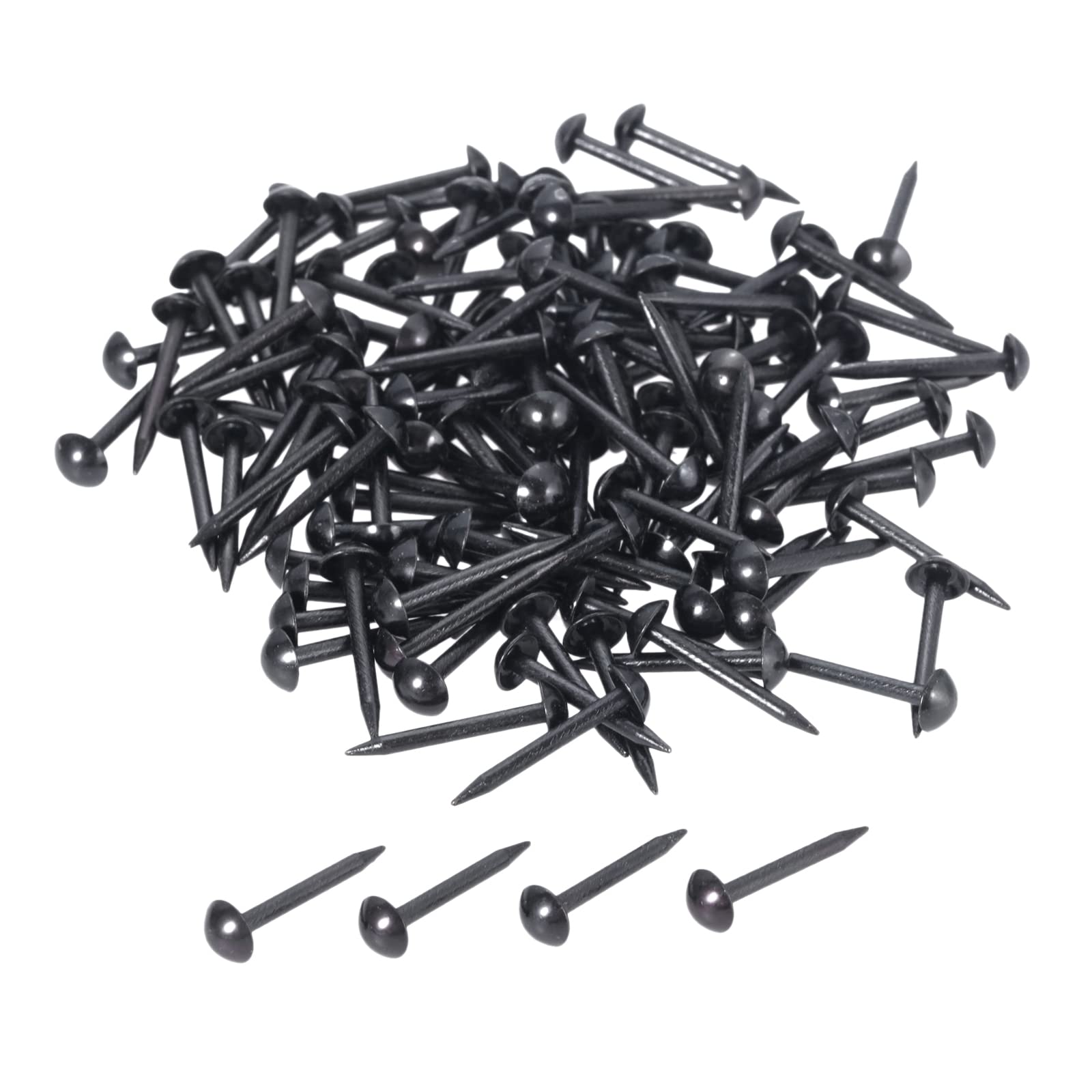 dophee100Pcs Iron Vintage Style Upholstery Nails Studs Tacks Pins for Furniture Sofa Door Decoration, Black, 5x17mm/0.20"x0.67"